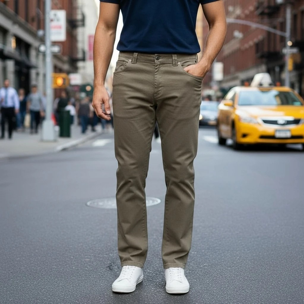 Pantallona Klasike Meshkujsh Meyer Ngjyre Bezhe Outlet