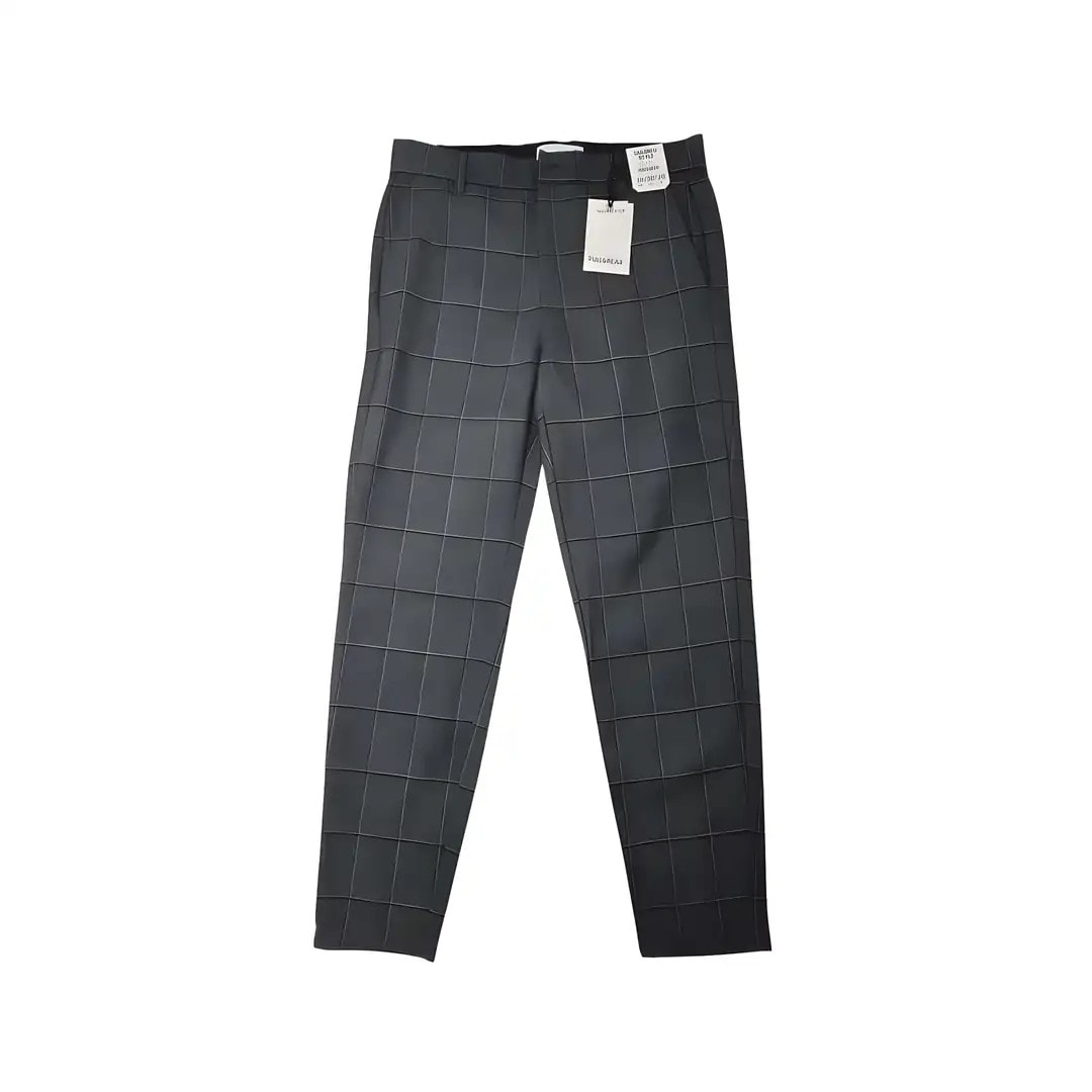 Pantallona Klasike Femrash Pull&Bear Ngjyre Gri te Erreta me Kuadrate Outlet Women Classic Pants