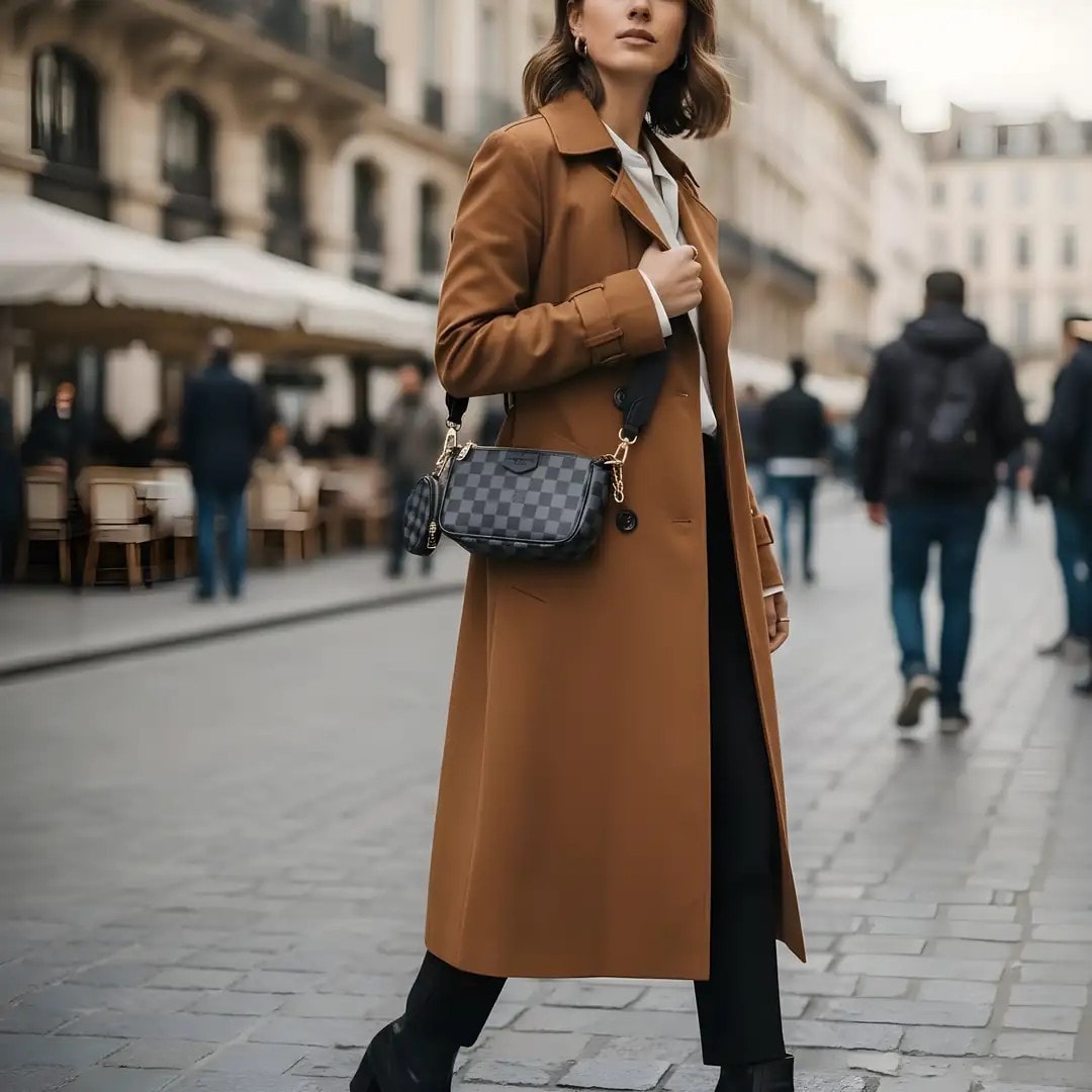 Cante Louis Vuitton Paris Ngjyre Gri e Erret me Katrore te Zinj S.Hand