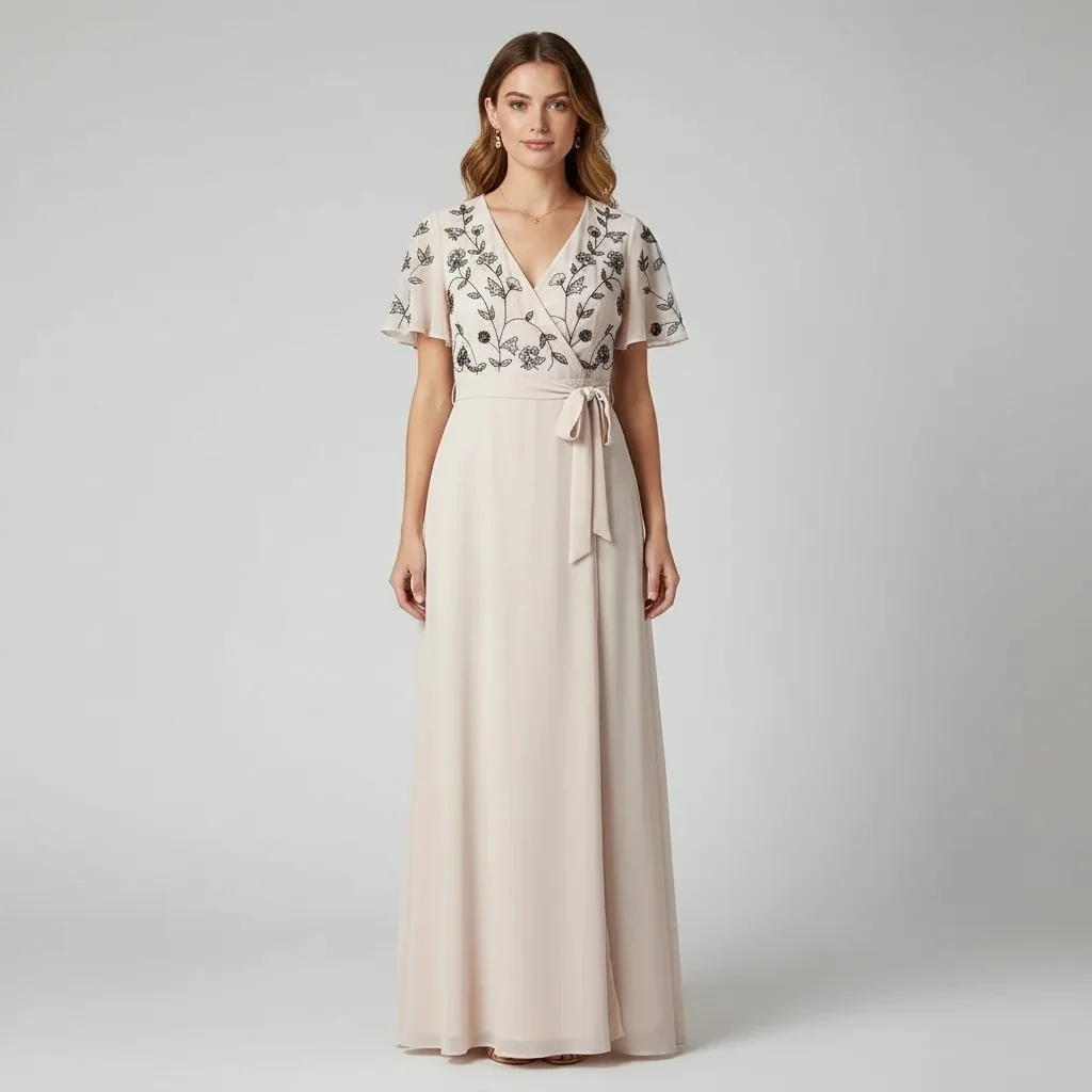 Fustan Femrash Ngjyre Roze e Lehte me Dizajn Ruaze Outlet Women's Dress