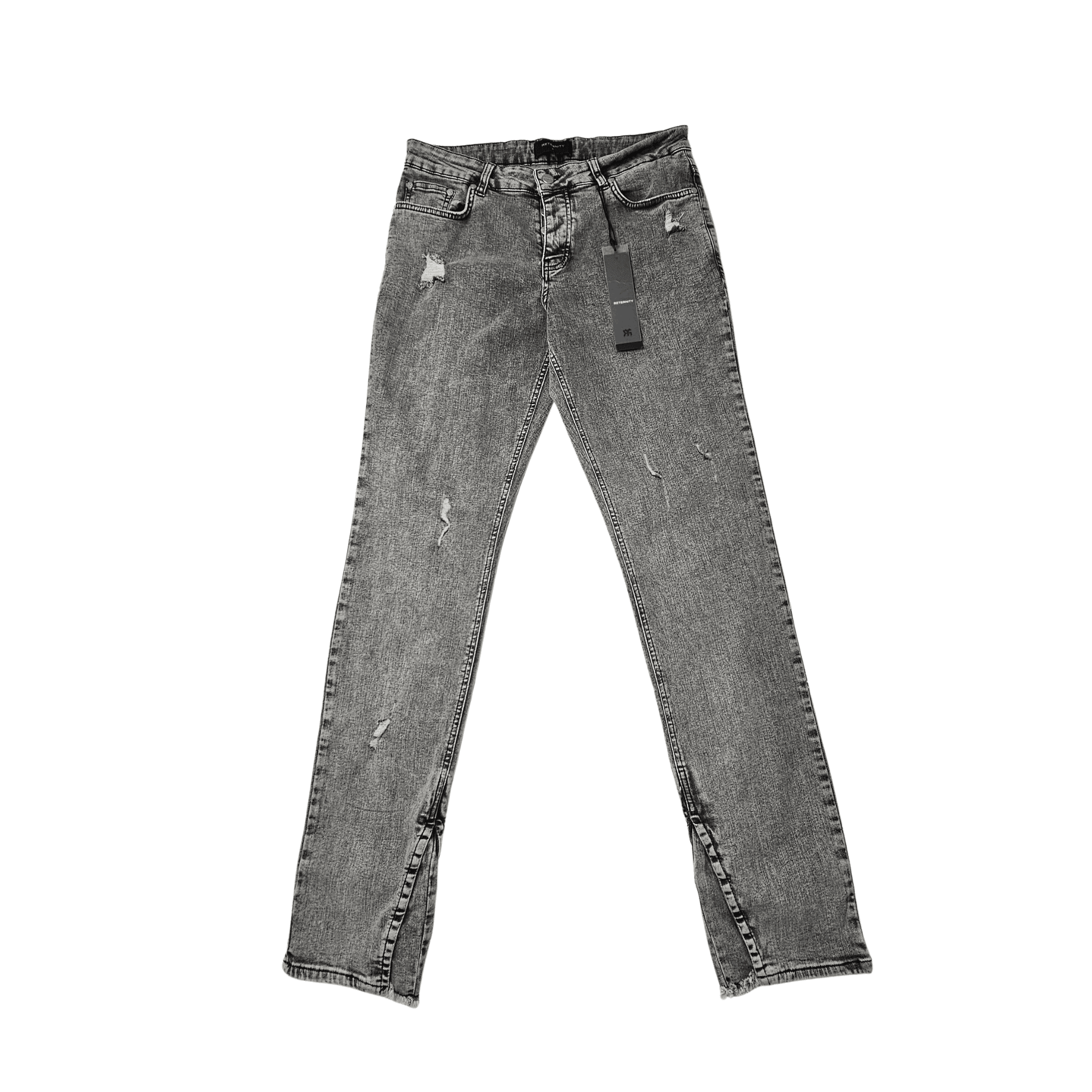 Pantallona Xhins Meshkujsh Reternity Outlet Ngjyre Gri Jeans