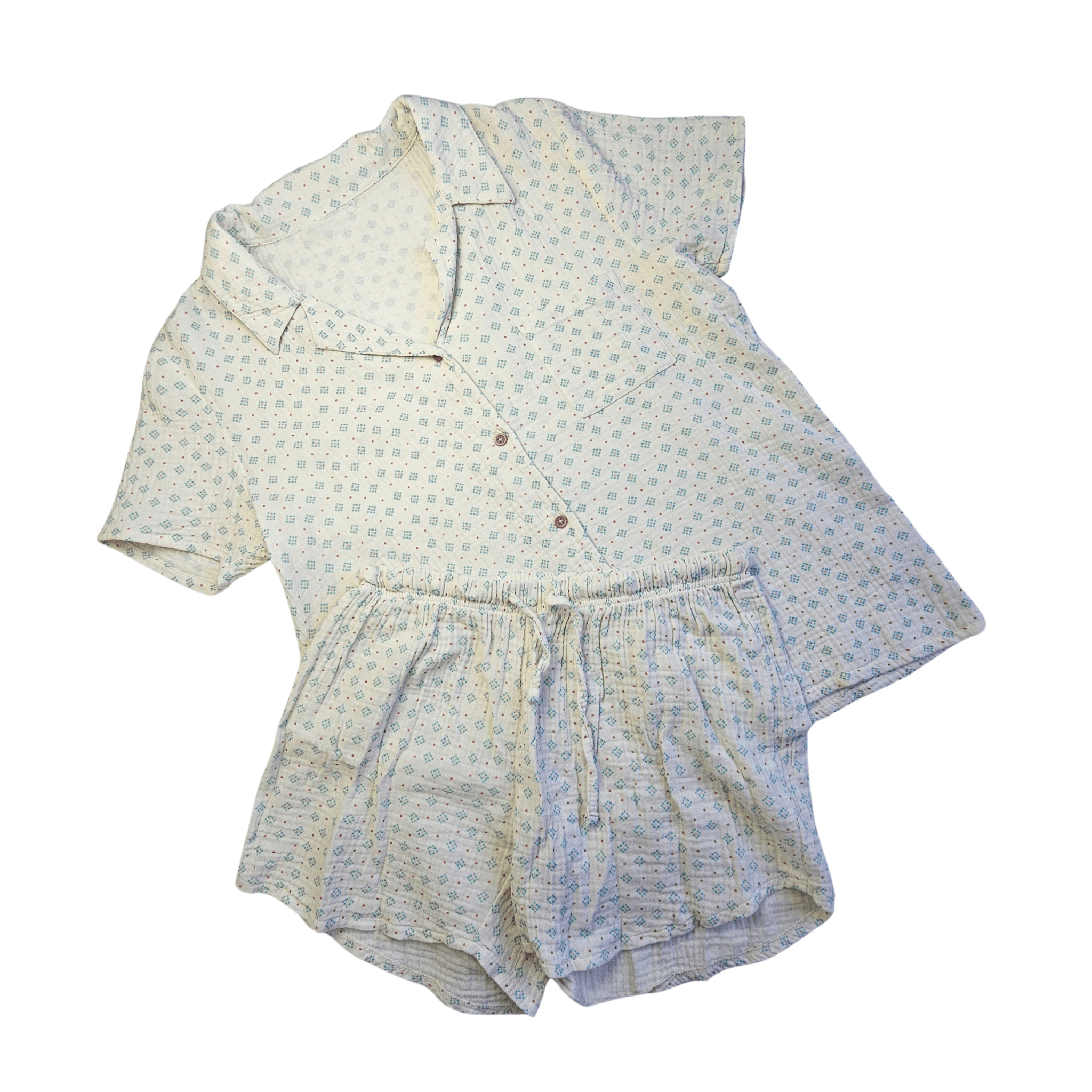 Veshje Gjumi Kostum Ngjyre i Bardhe me Dizajn Mente S.Hand/Sleeping Clothes