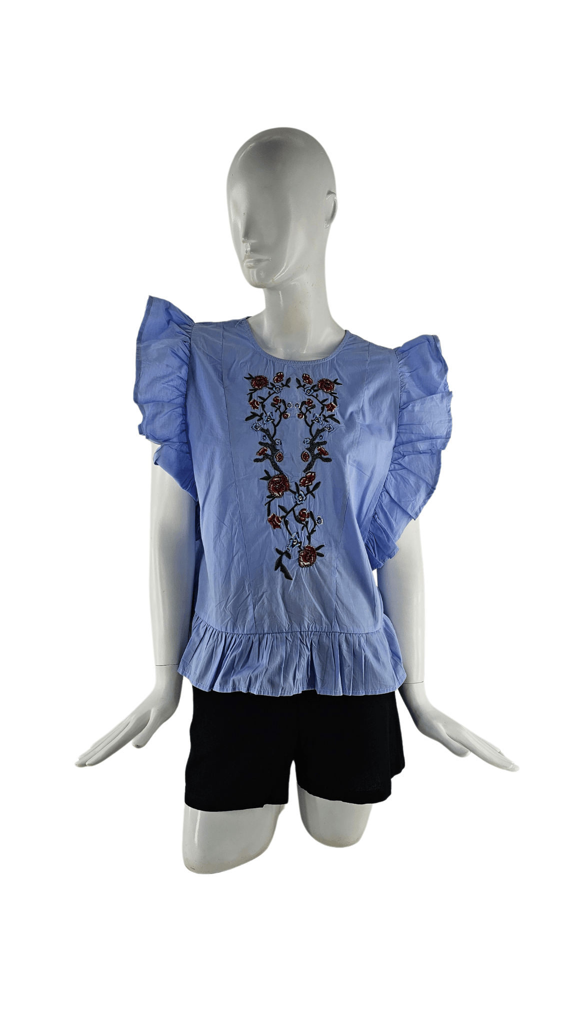 Bluze Femrash Ngjyre Blu me Lule Outlet/T-Shirt