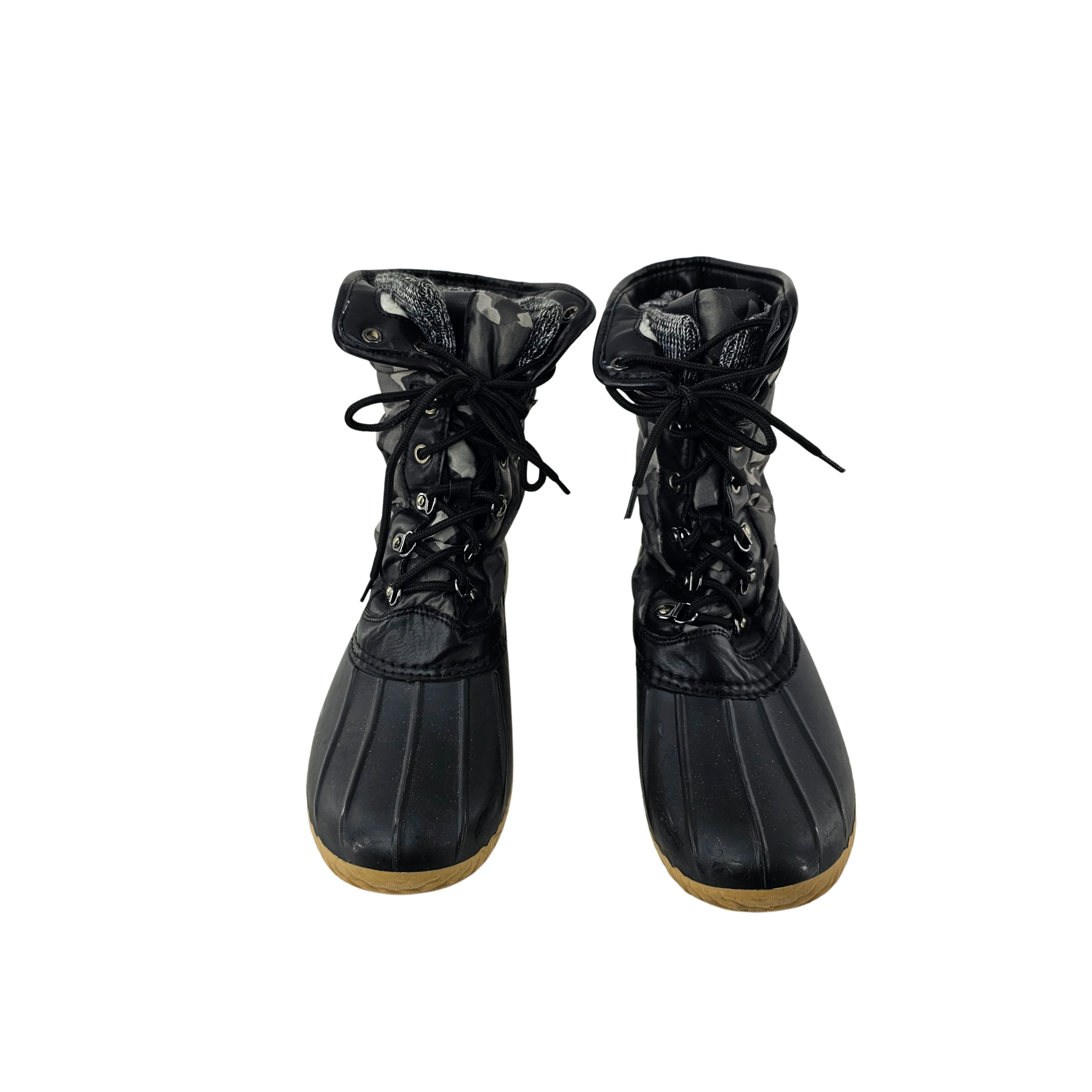 Cizme Femrash me Push Brenda Ngjyre Gri e Erret me Dizajn Ushtarak S.Hand Women's Boots