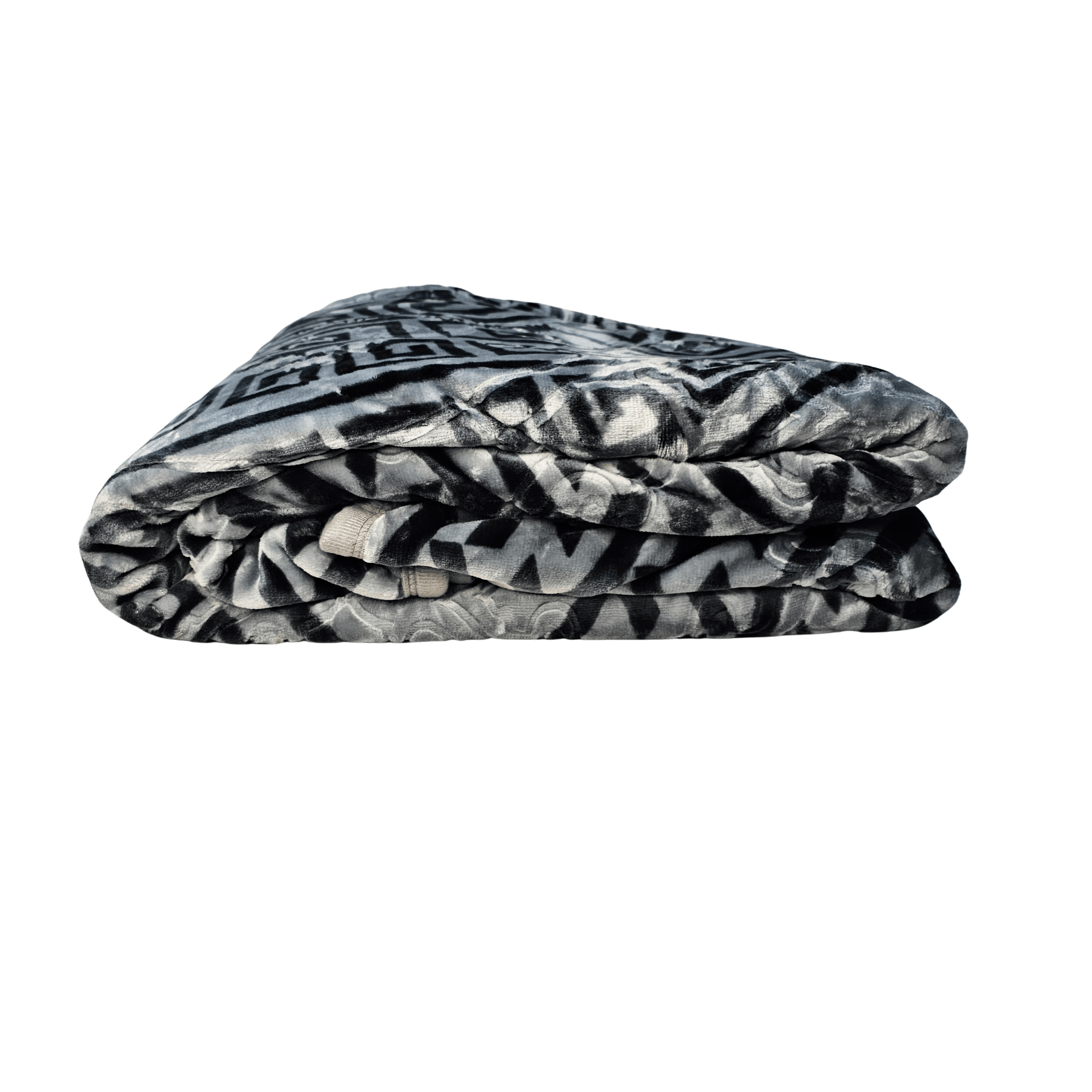 Batanije e Bute Dyfletesh Ngjyre Gri e Erret me Dizajn te Zi Dopio 220x240cm 4.5kg Outlet Blanket