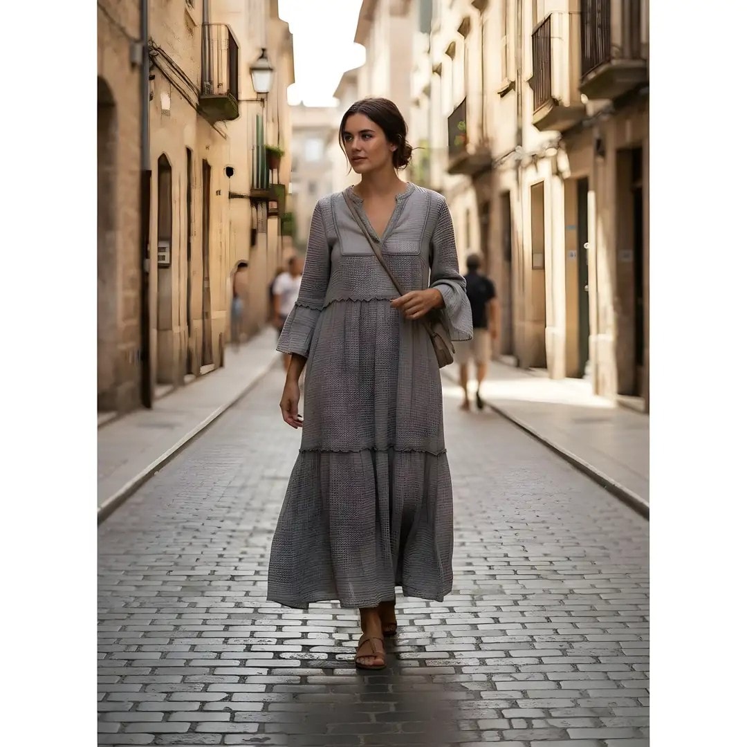 Fustan Femrash Ngjyre Gri Outlet Dress