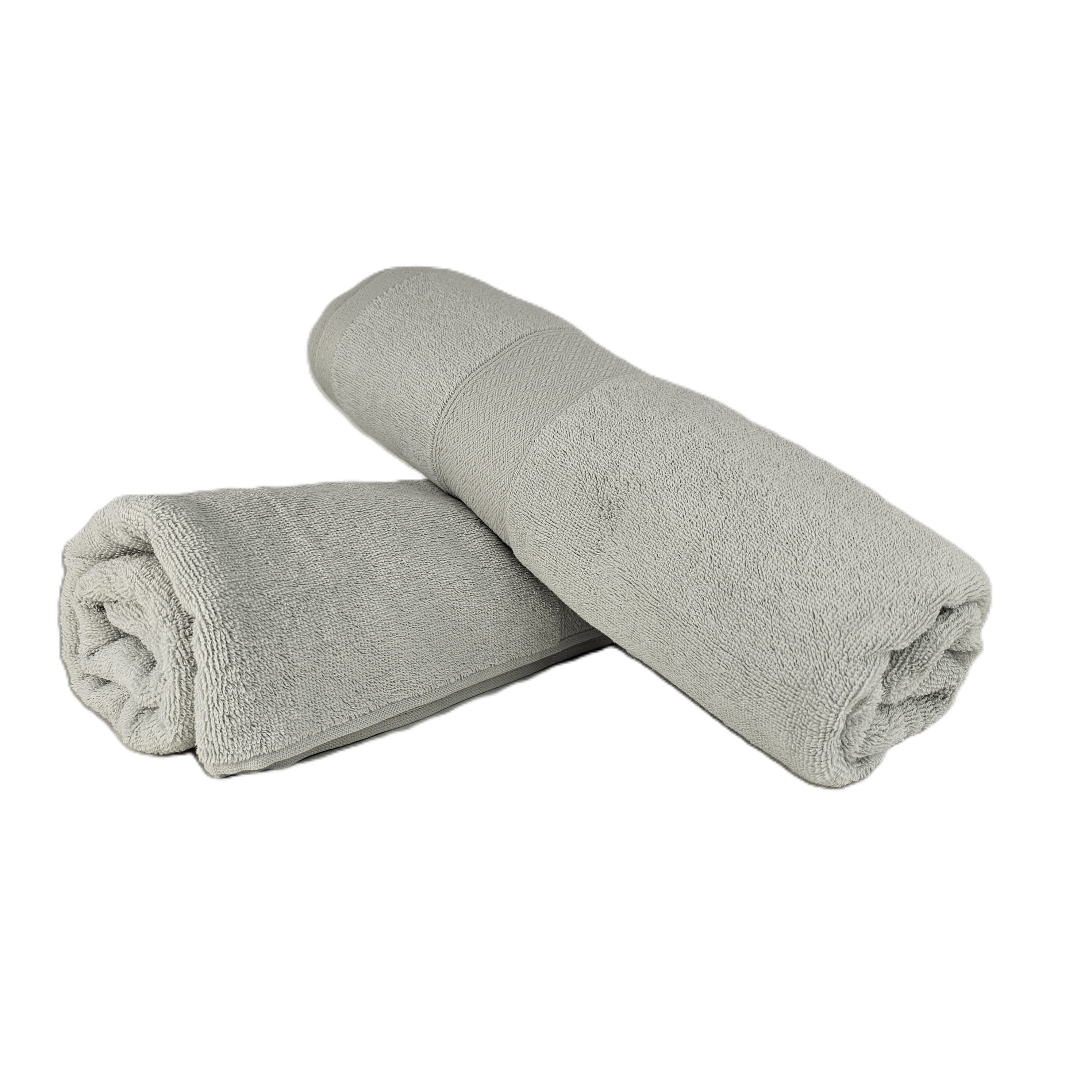 Peshqir Banje Trupi  Gri e Hapur Dizajn Me Fashe 1 Cope 70x140 cm 425 gr