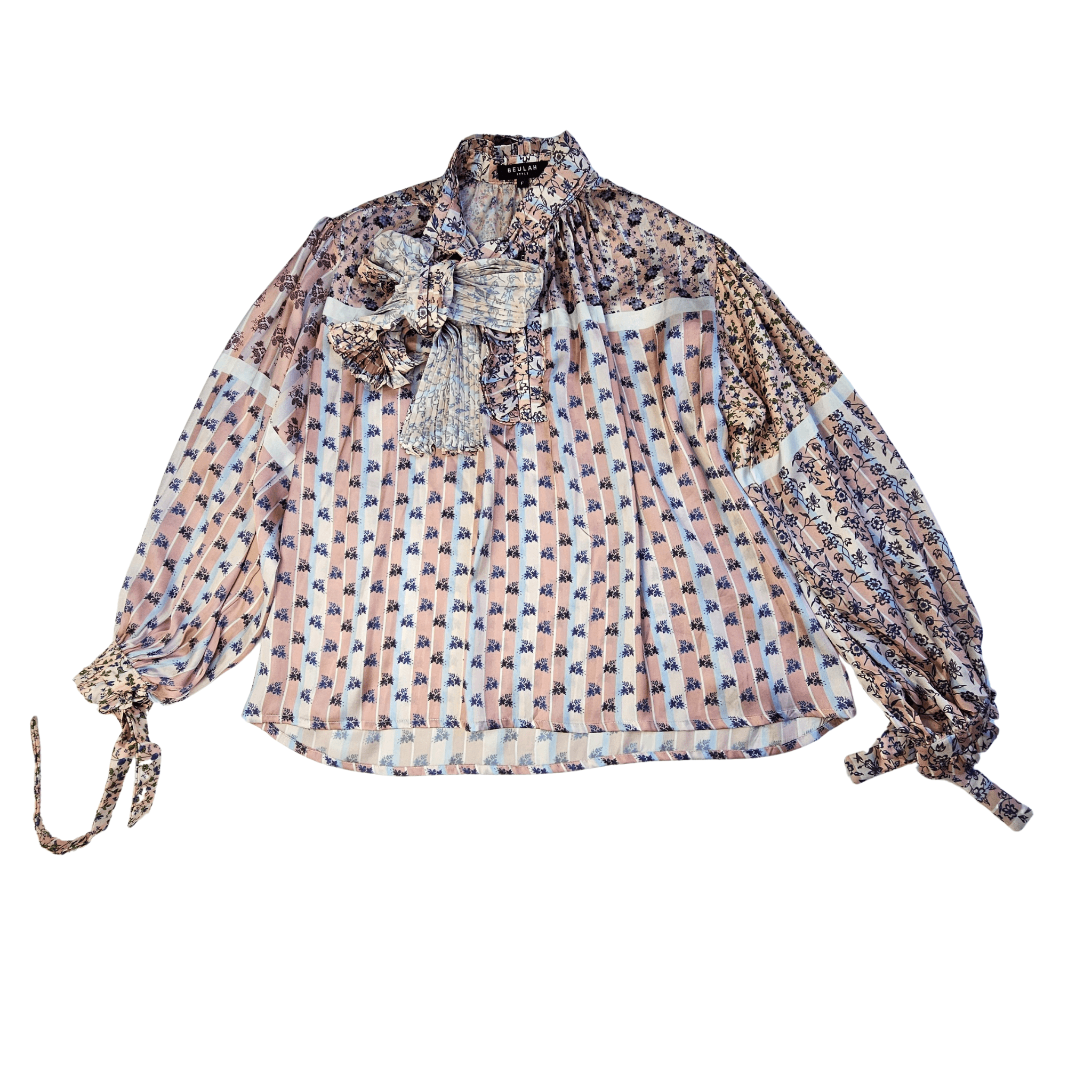 Bluze Femrash Saten Ngjyre Uthull me Dizajn Abstrakt S.Hand/Shirt