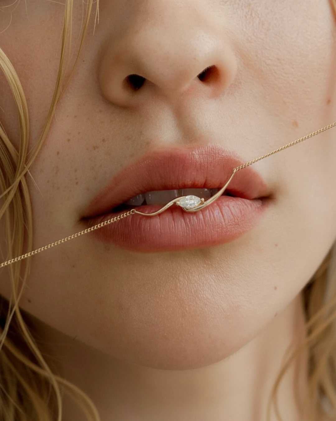 14 AYAR ALTIN | Markiz Taşlı Kolye