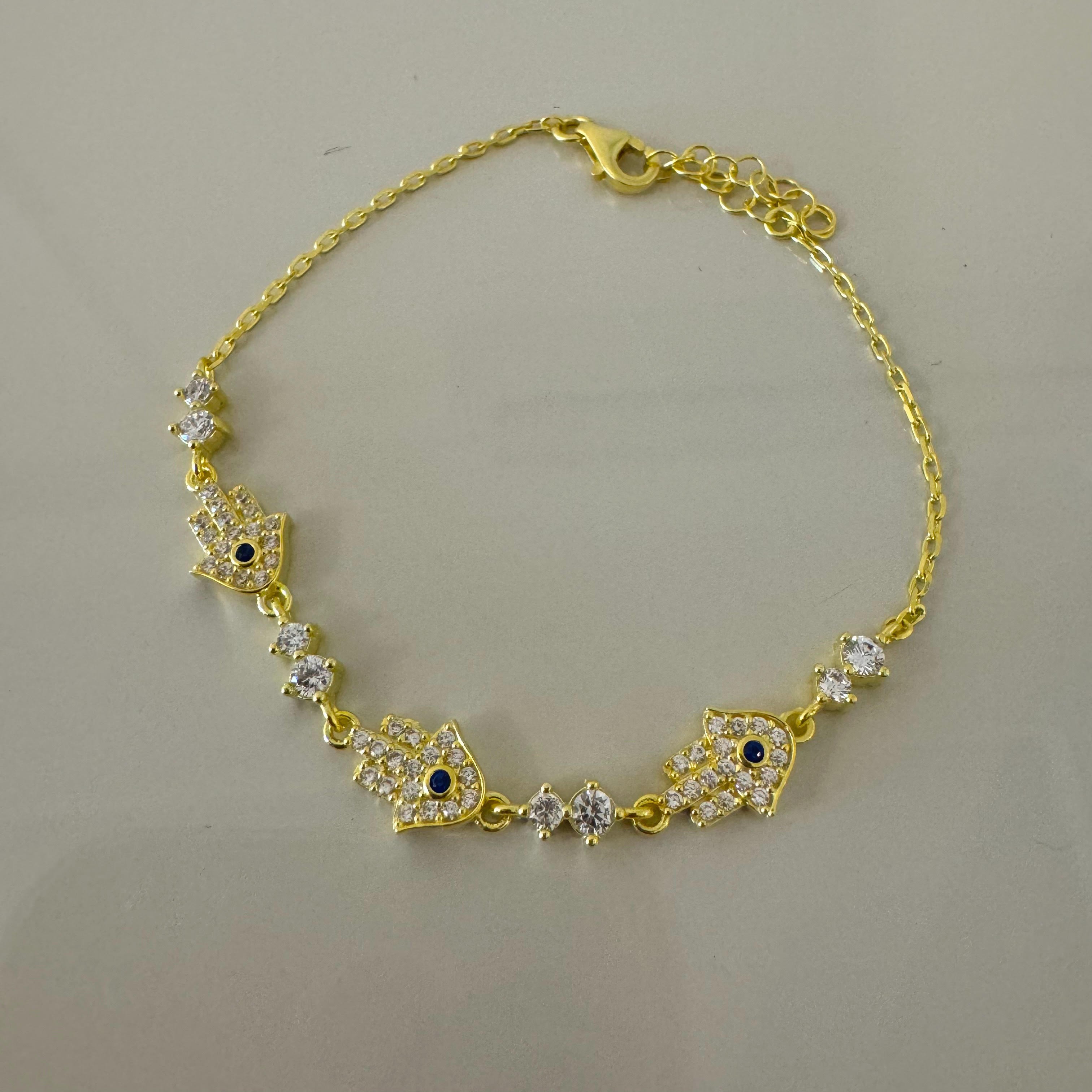 925 | Swarovski Detaylı Taşlı Fatma Ana Bileklik