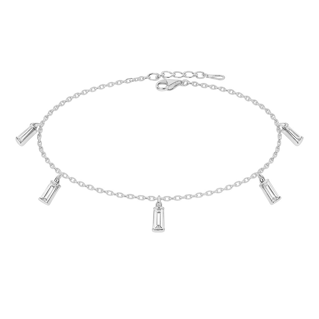 925 | Dikdörtgen Swarovski Sallantılı Halhal