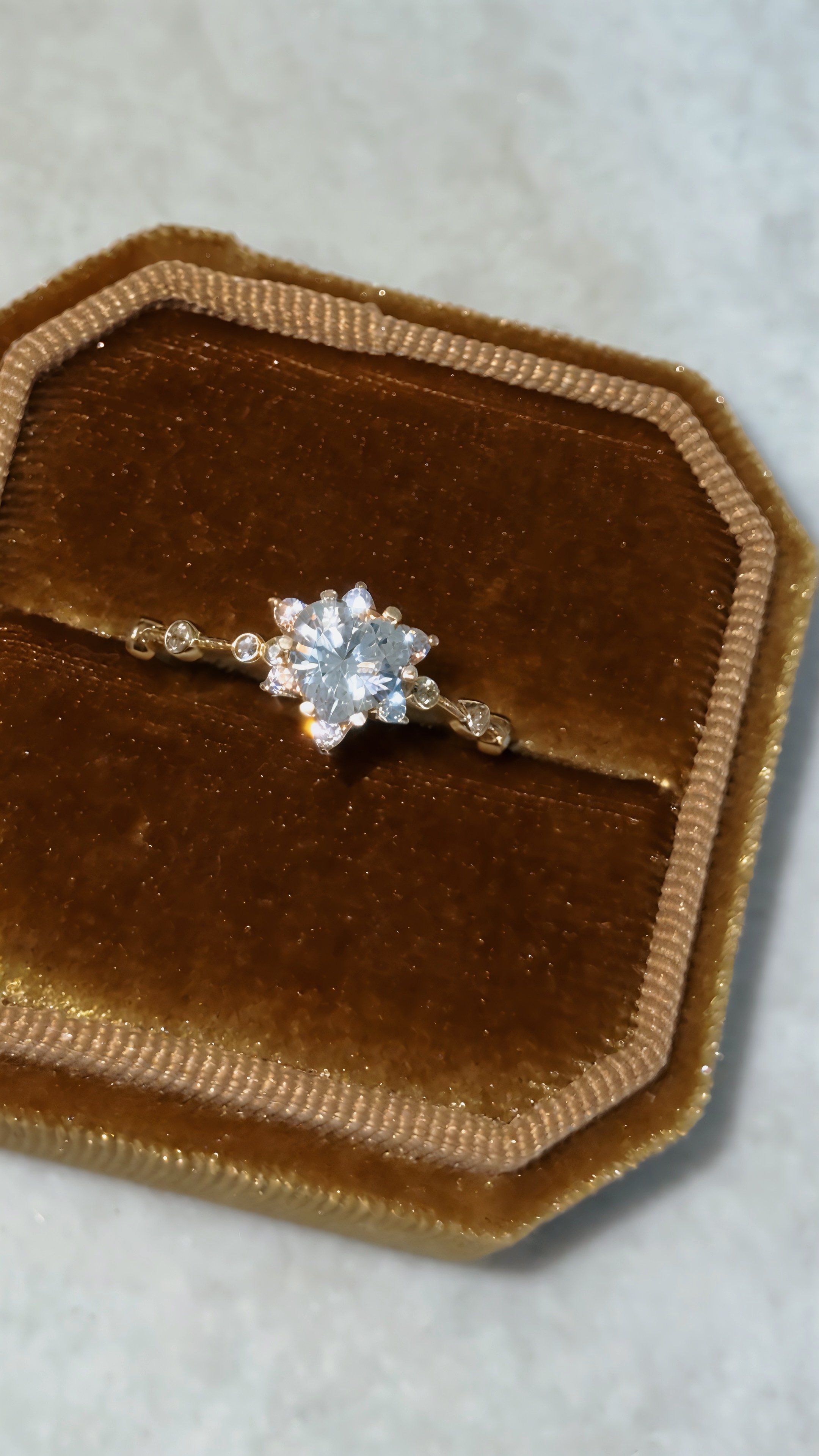 14 AYAR ALTIN | Swarovski Taşlı Kalp Yüzük