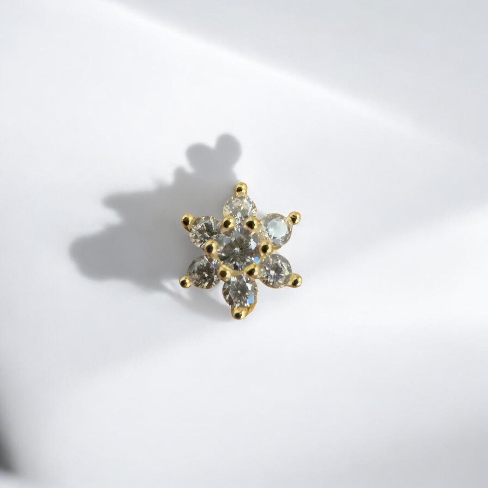 925 | Swarovski Çiçek Piercing