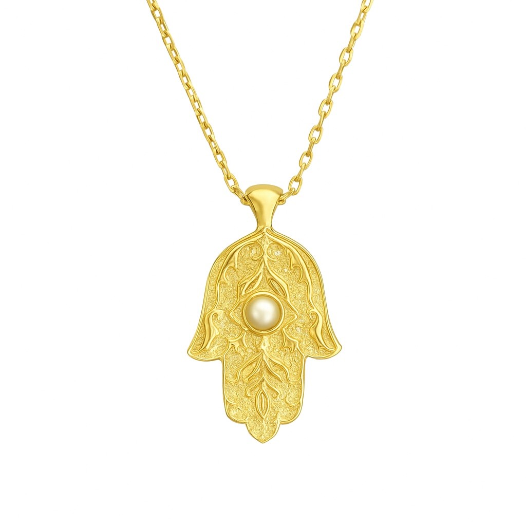 925 | İnci Hamsa Kolye