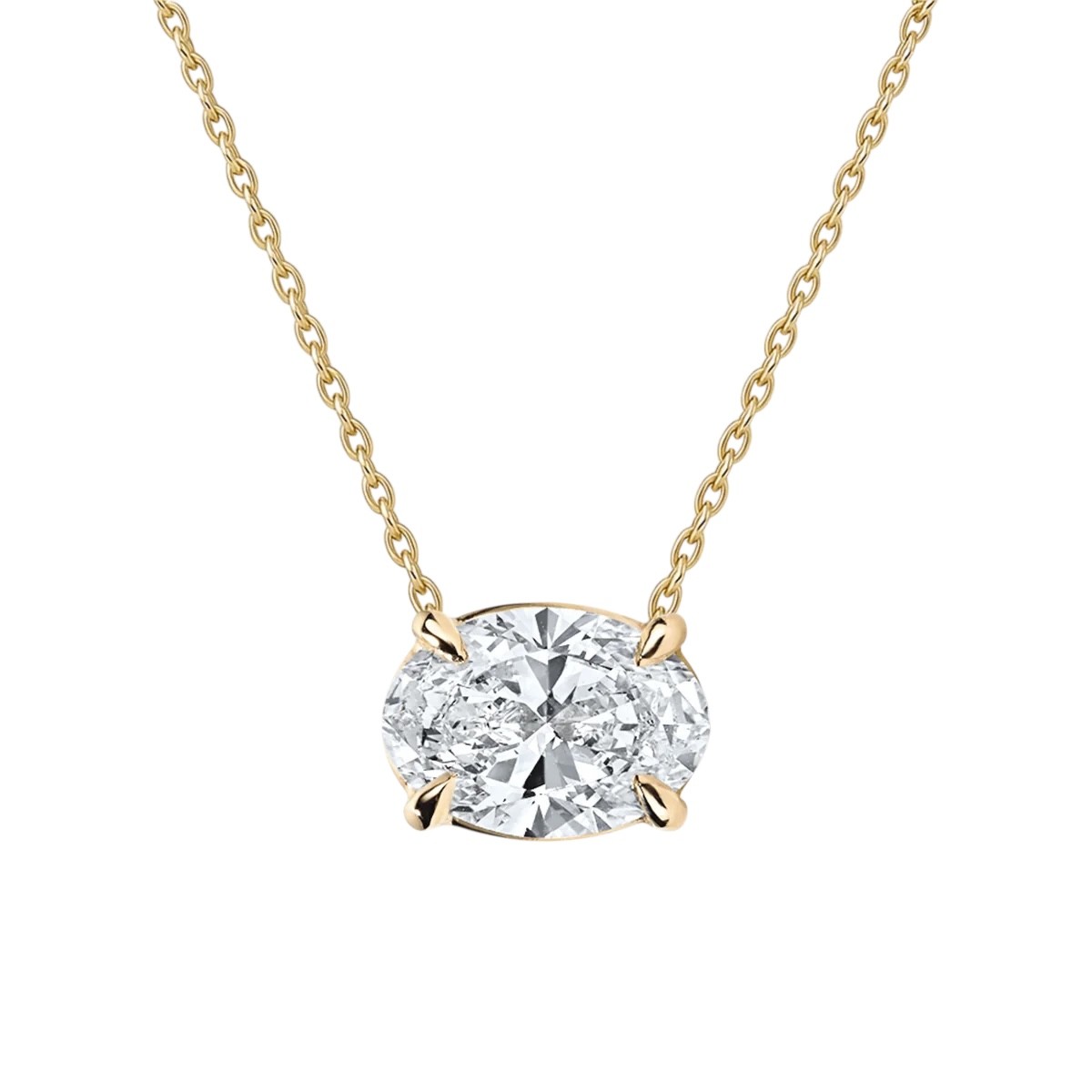 925 | Oval Taşlı Kolye 3 ct
