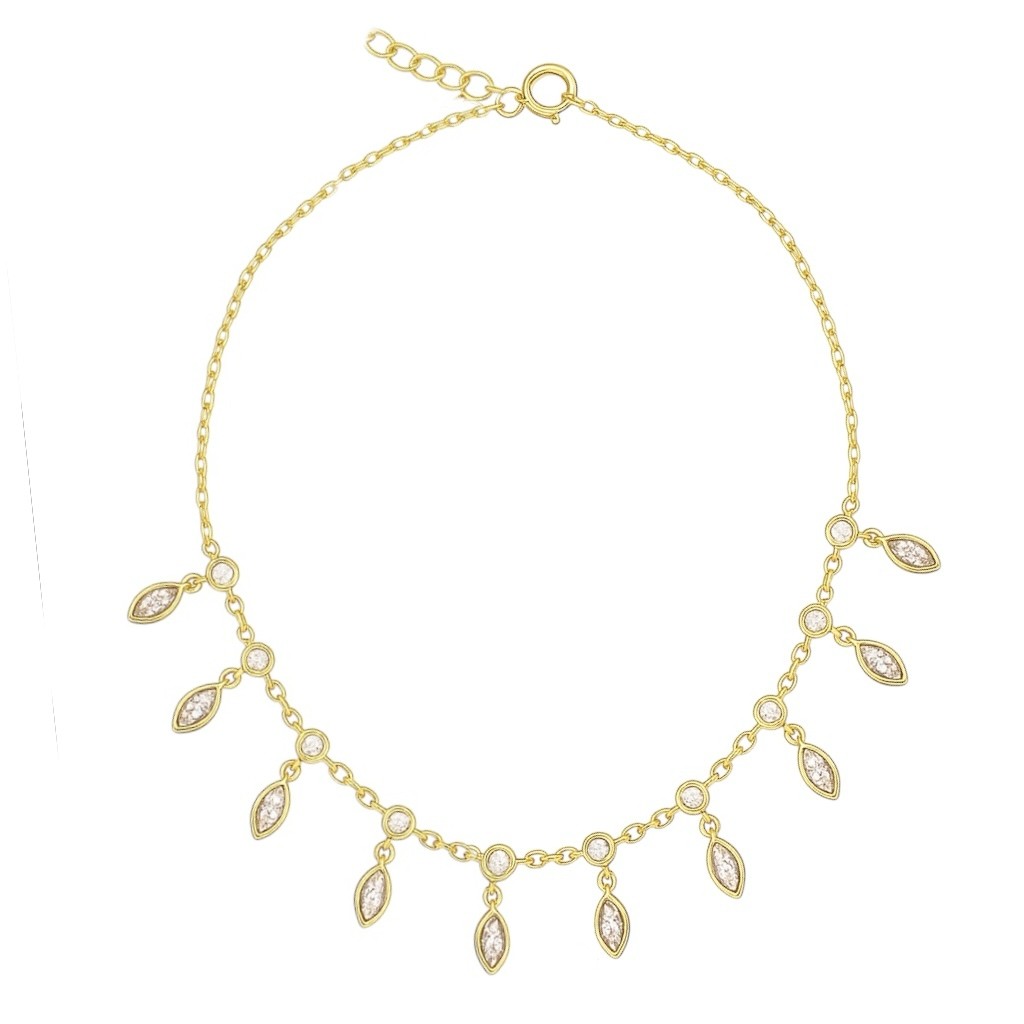 925 | Oval Swarovski Sallantılı Halhal