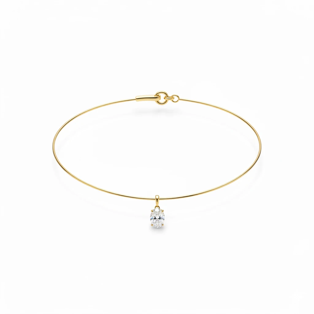 925 | Choker Tek Taş Kolye 