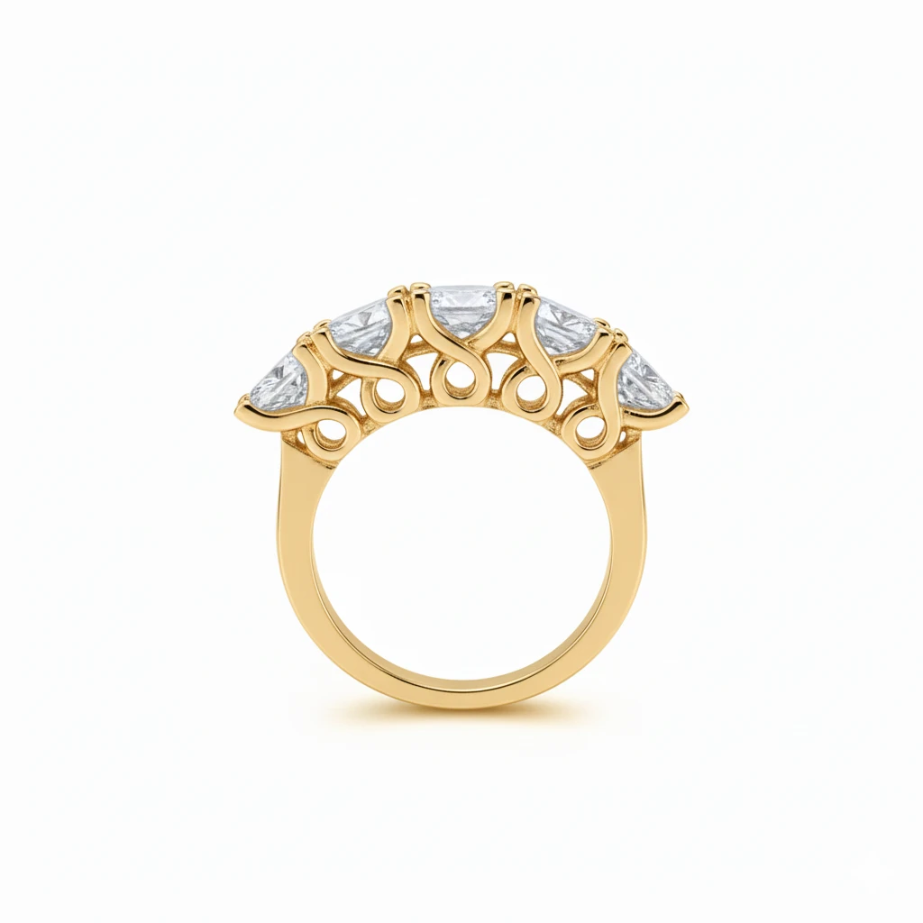 925 | Beş Taş Alyans Yüzük