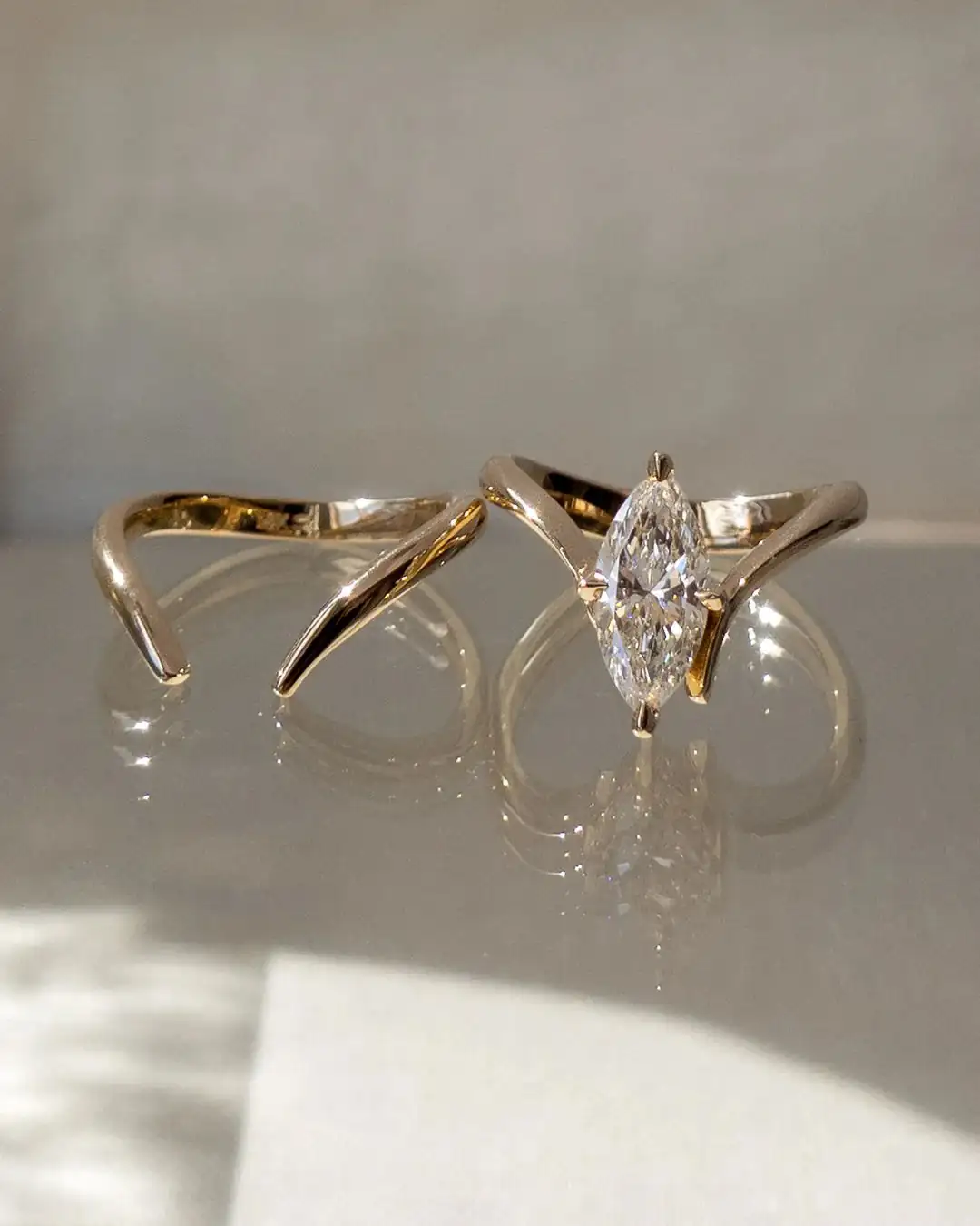 14 AYAR ALTIN | Markiz Taşlı Yüzük | 2.5 ct