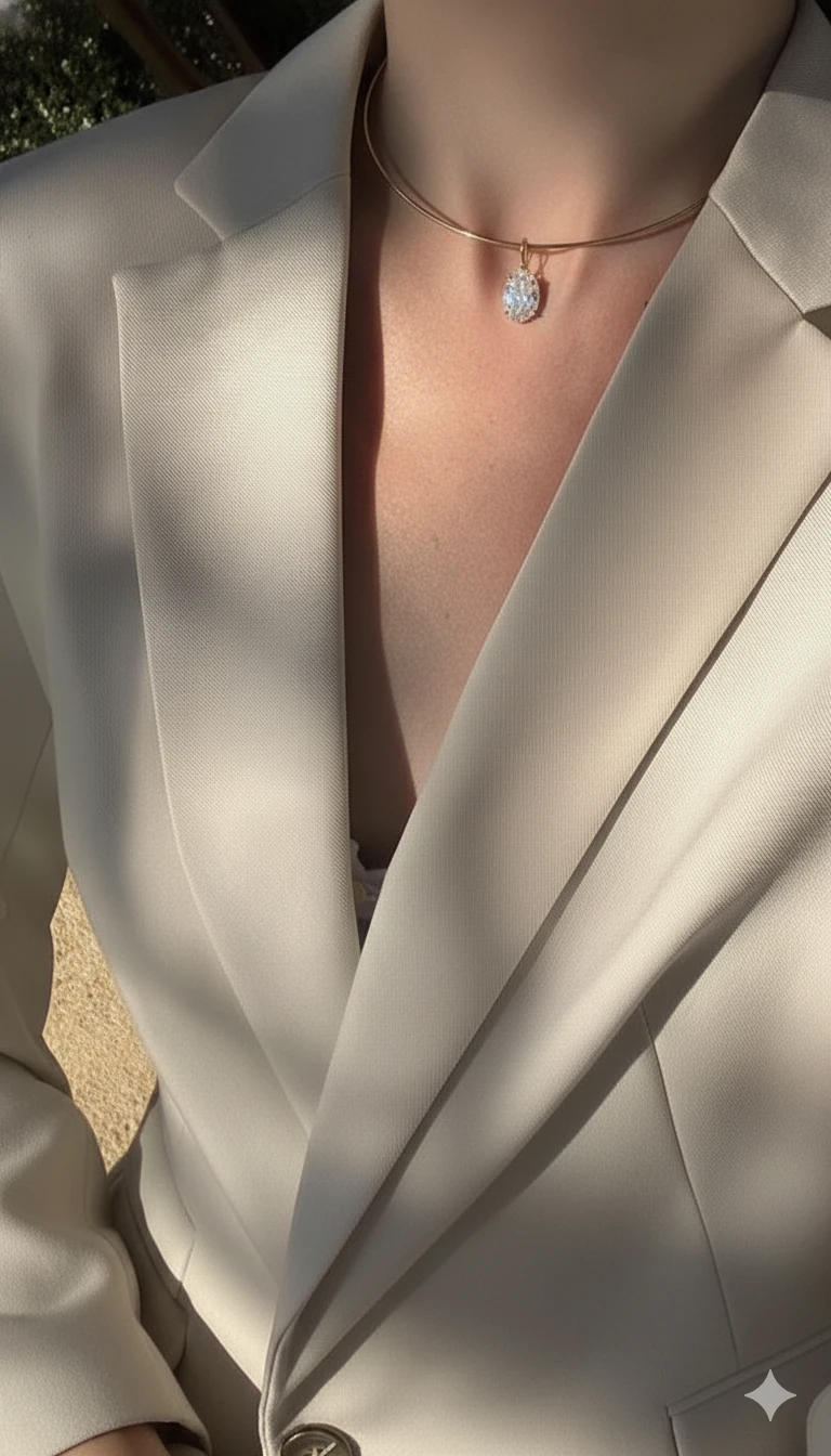 925 | Choker Tek Taş Kolye 