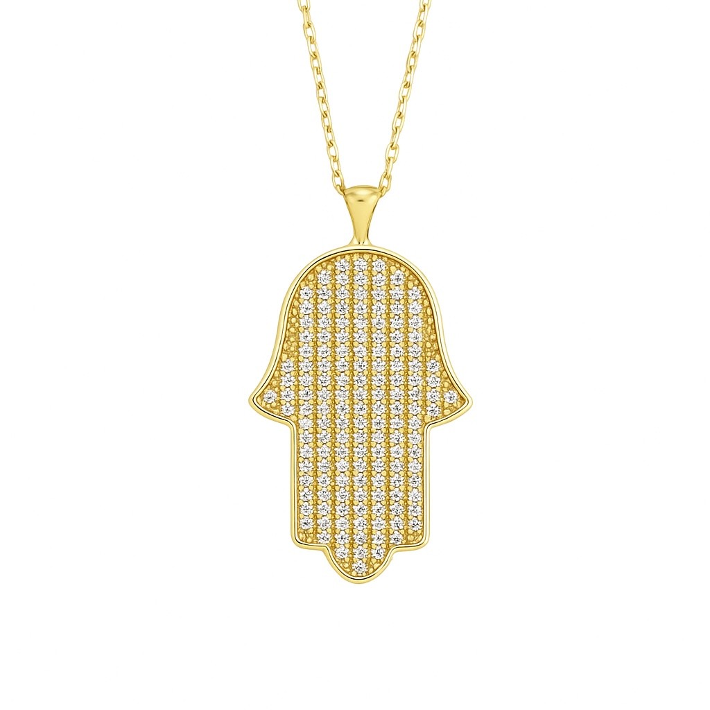925 | Parıltılı Hamsa Kolye