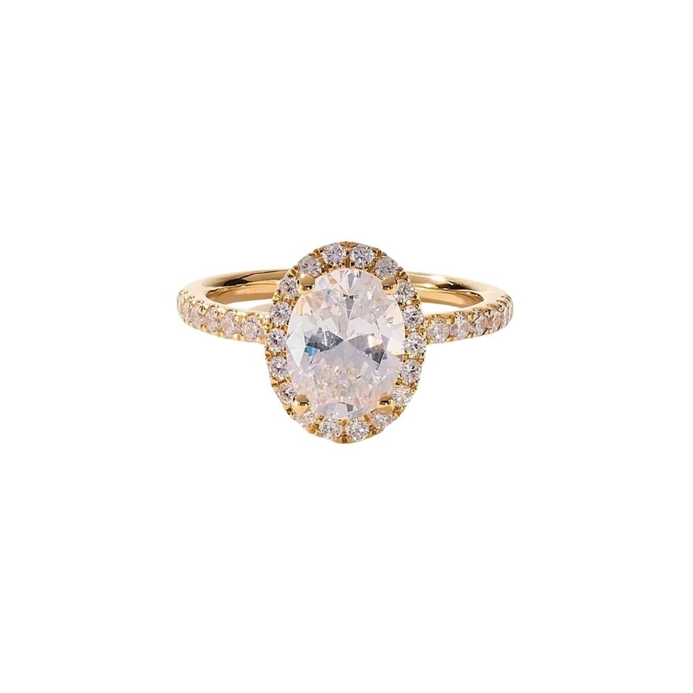 925 | Oval Taşlı Halo Yüzük