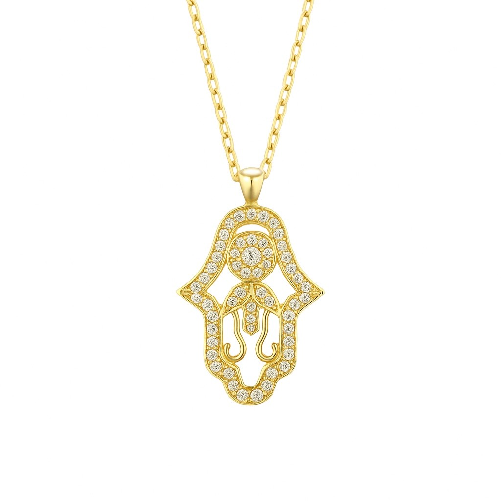 925 | Sırlı Hamsa Kolye