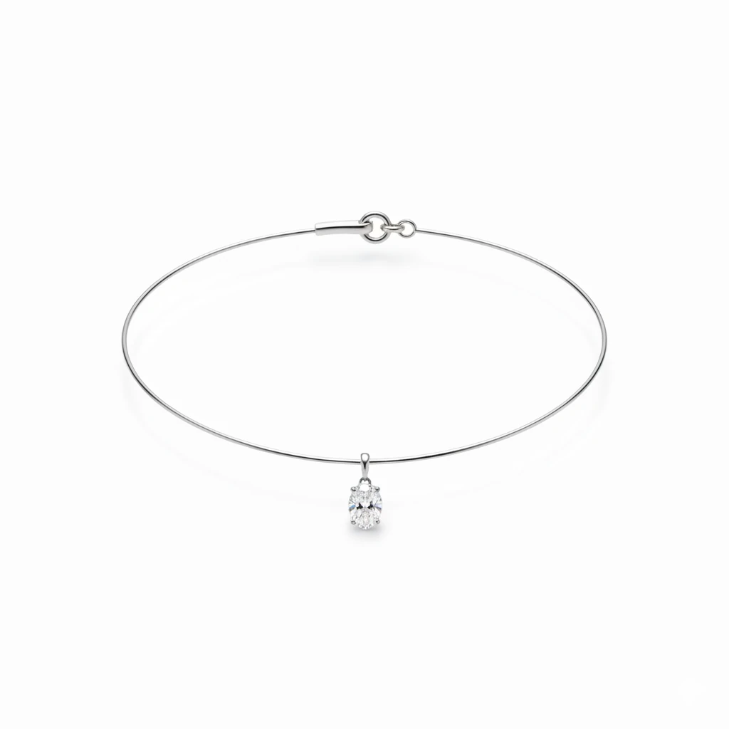 925 | Choker Tek Taş Kolye 