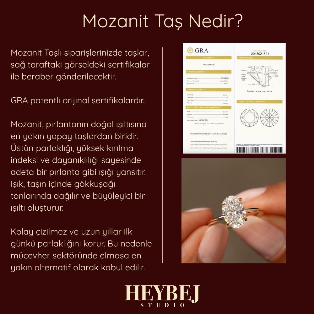 Oval Kesim Tek Taş Yüzük