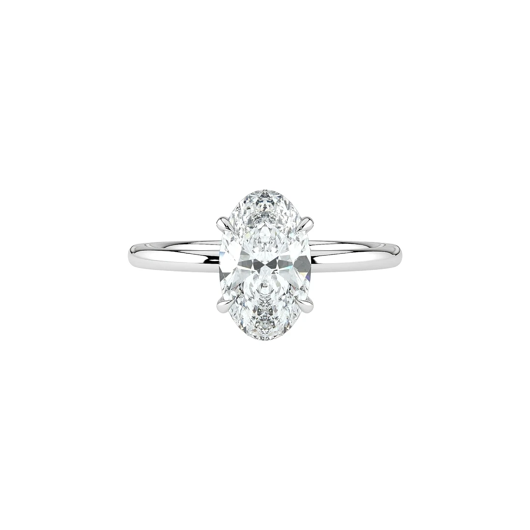 Oval Kesim Tek Taş Yüzük