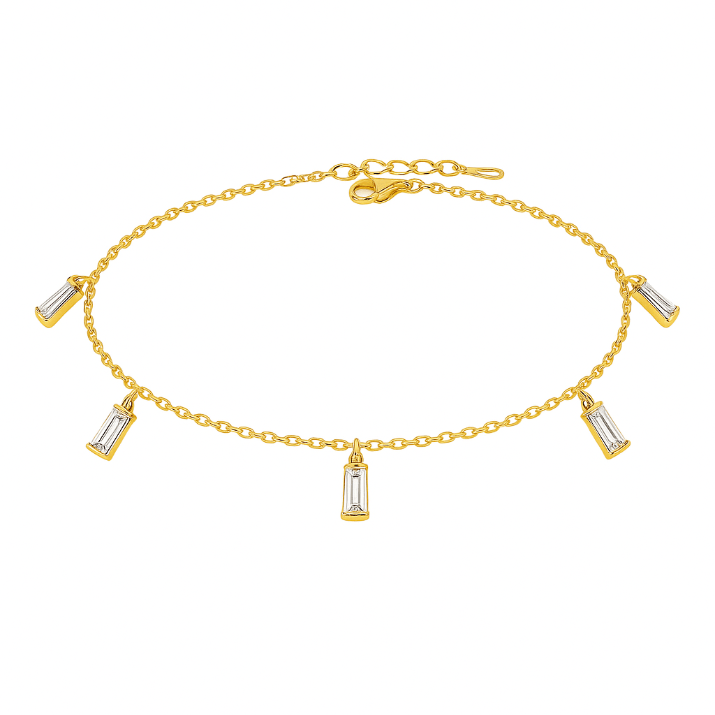 925 | Dikdörtgen Swarovski Sallantılı Halhal