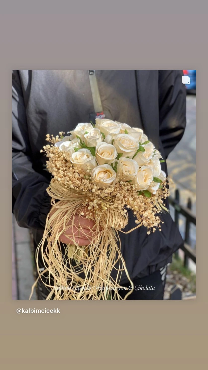 Yapay Gül Gelin Buketi