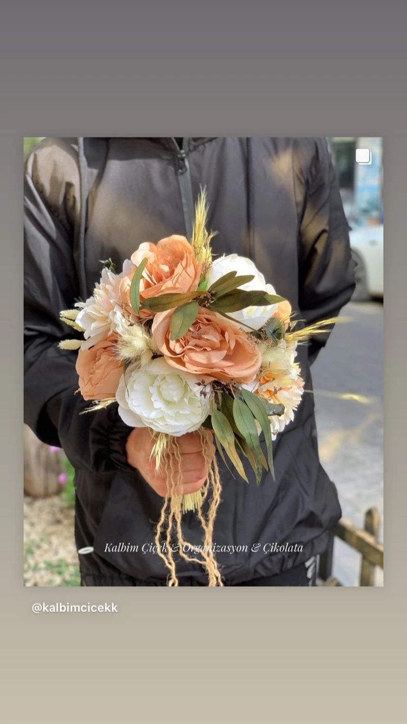 Yapay Gül Gelin Buketi