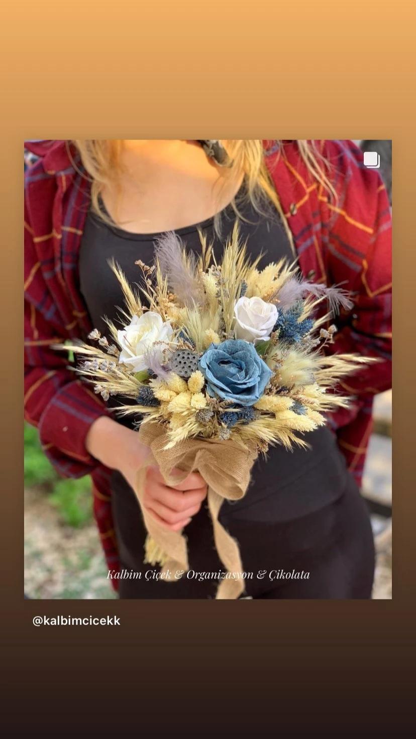 Yapay ve Kuru Çiçek Gelin Buketi