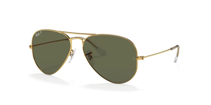 Ray-Ban 3025 Unisex Güneş Gözlüğü - Altın Sarısı Çerçeve Yeşil Cam