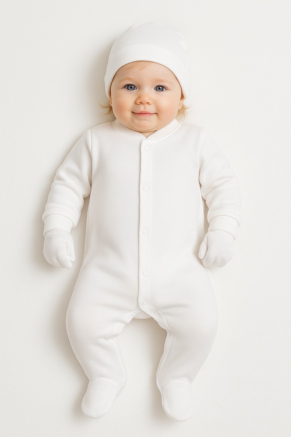 Düz Baskısız Bebek Tulum Unisex - 3lü