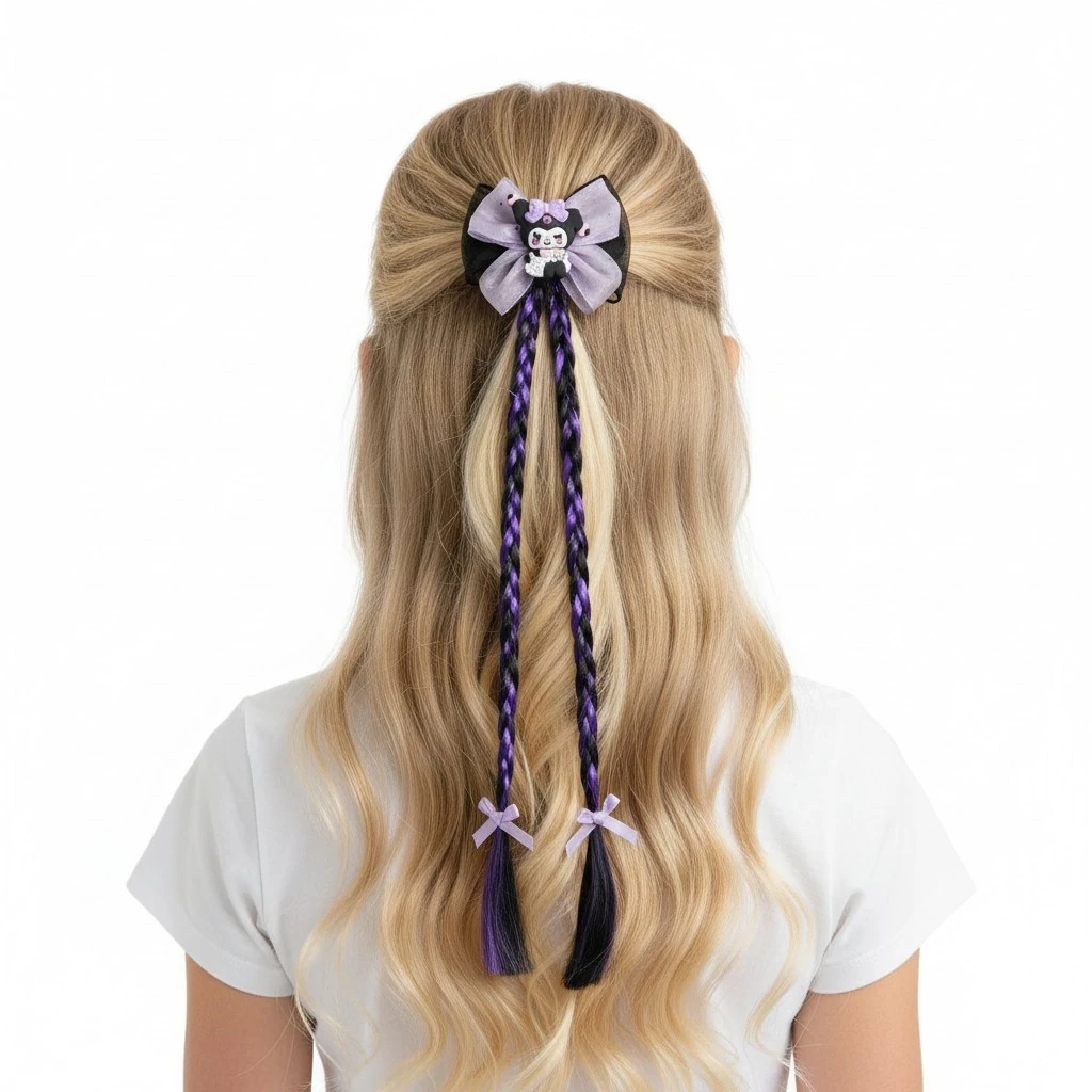 Yapay Saçlı Kuromi Çocuk Toka