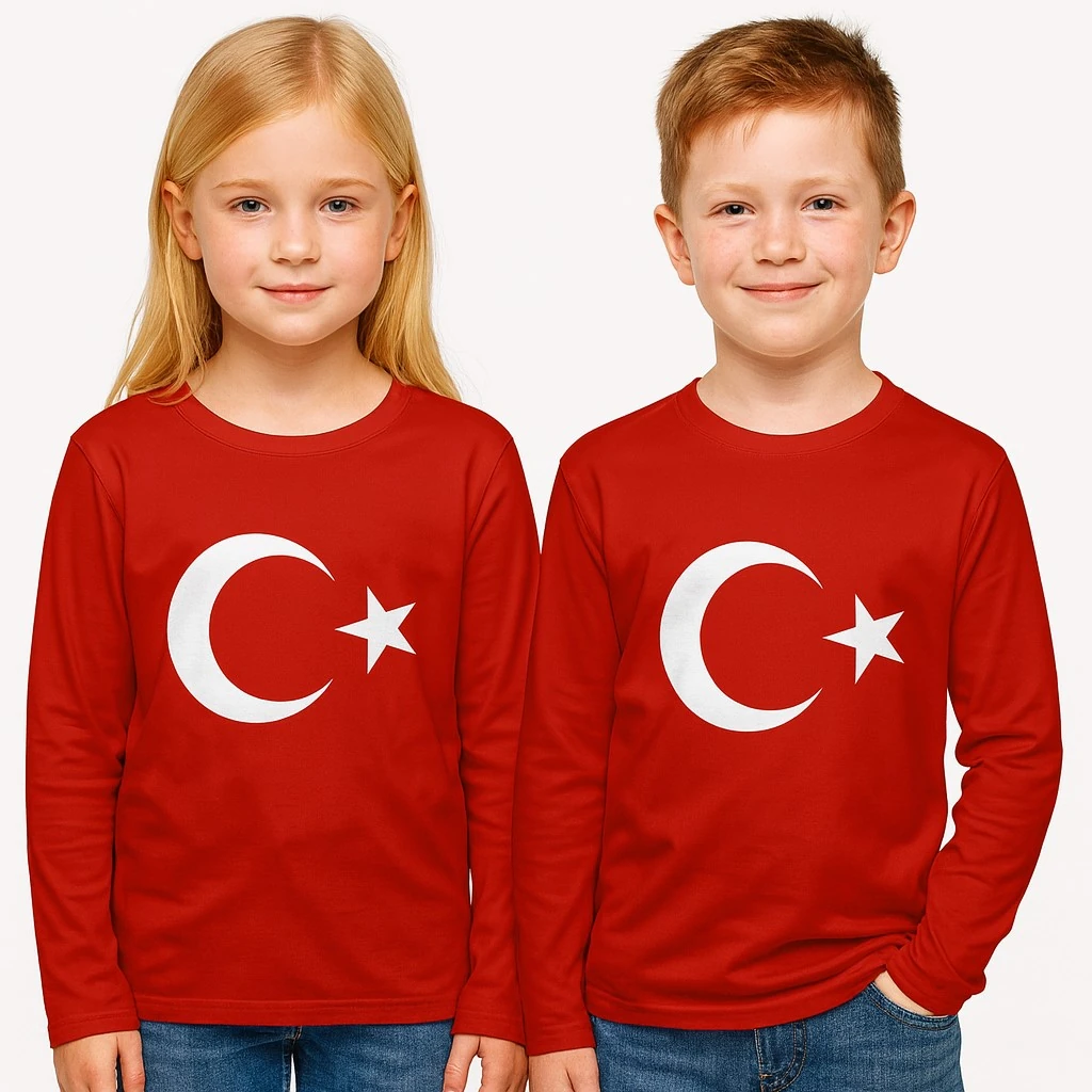 Ayyıldız Baskılı Uzun Kol Tişört