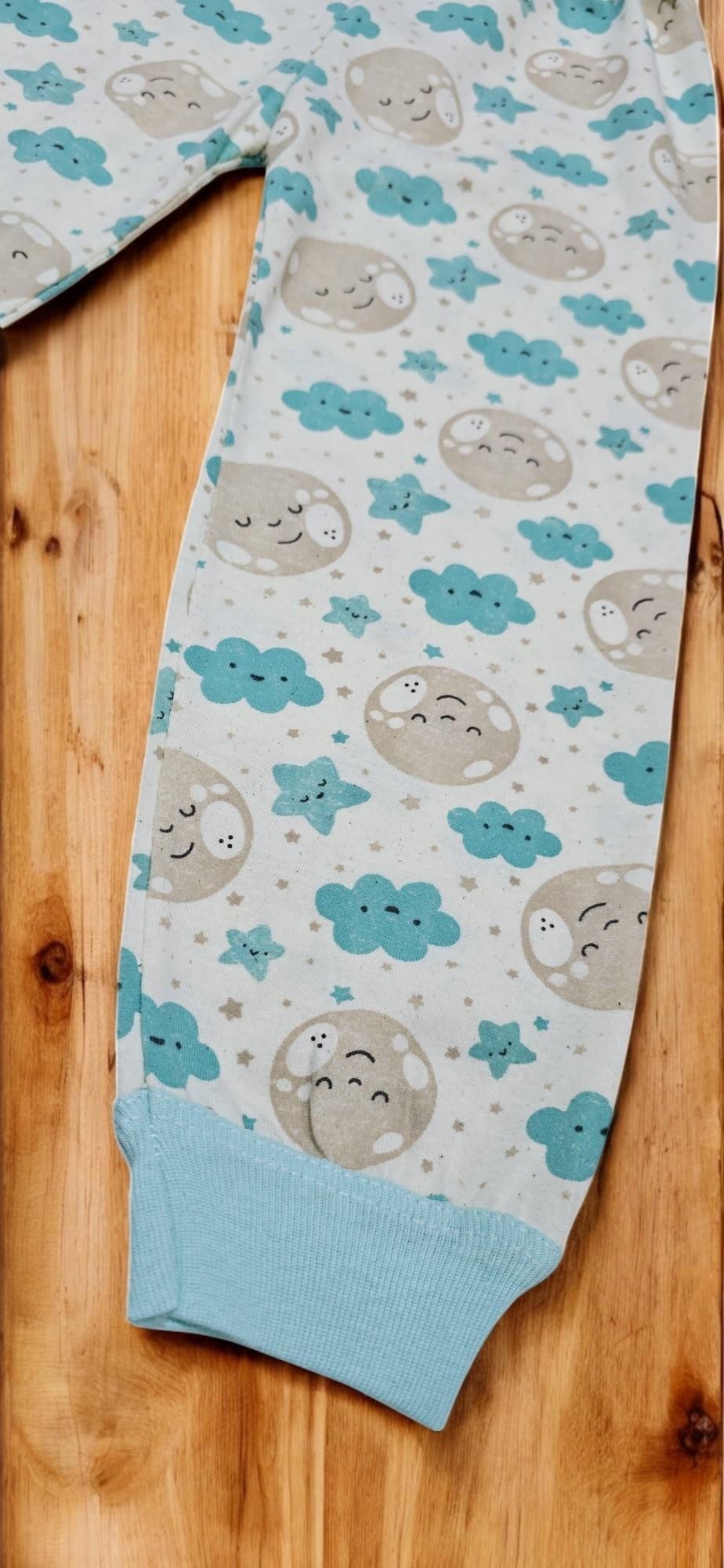 Bulut Desenli Erkek Bebek Pijama Takımı