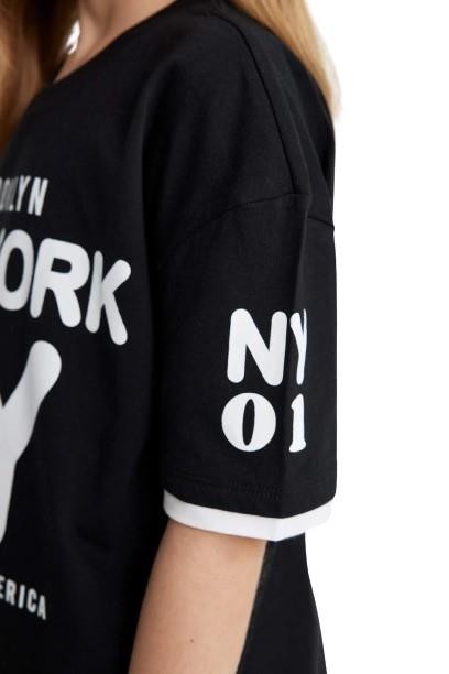 New York Oversize Kız Tişört