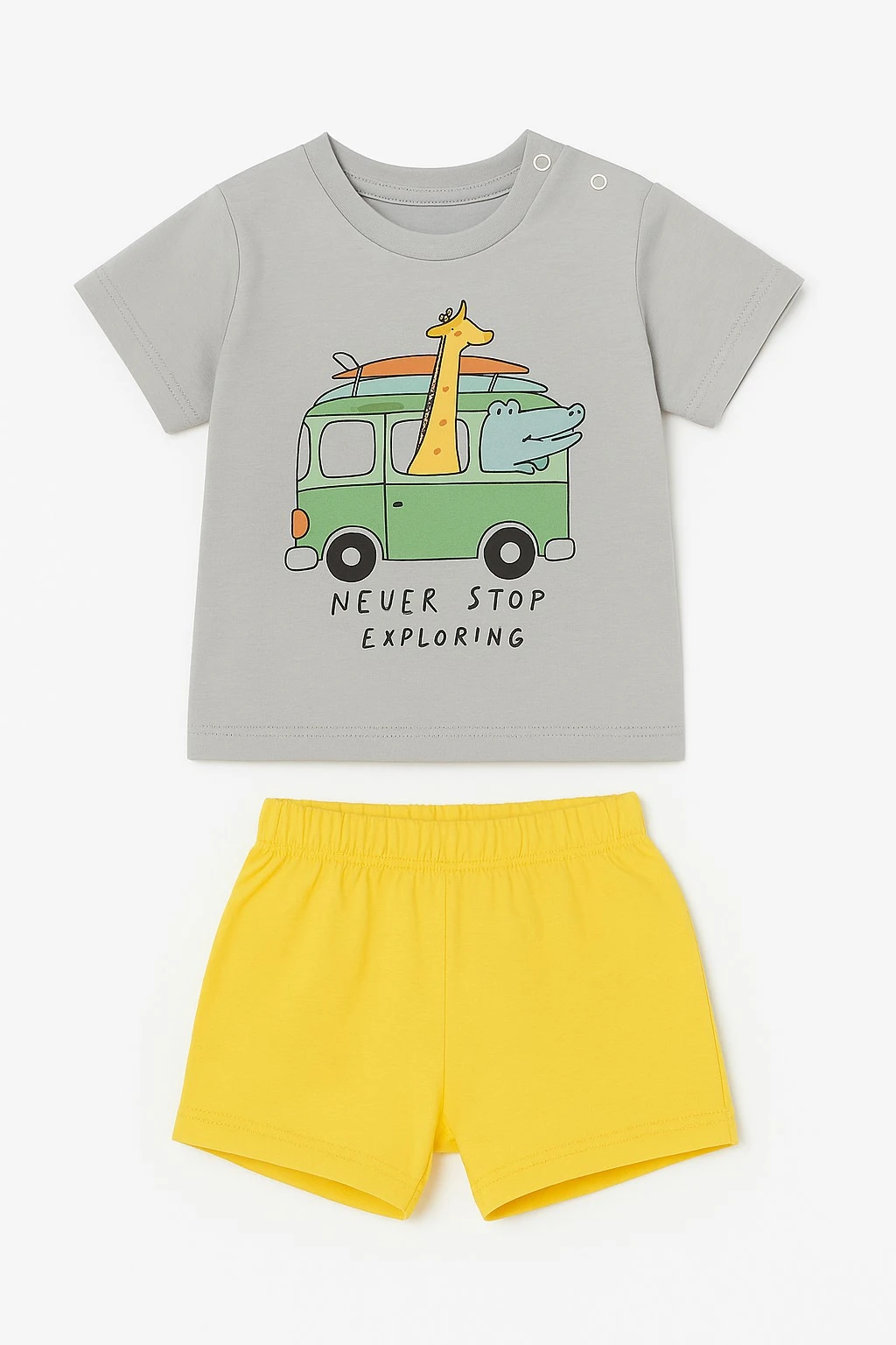 Zürafalı Erkek Bebek Şortlu Takım