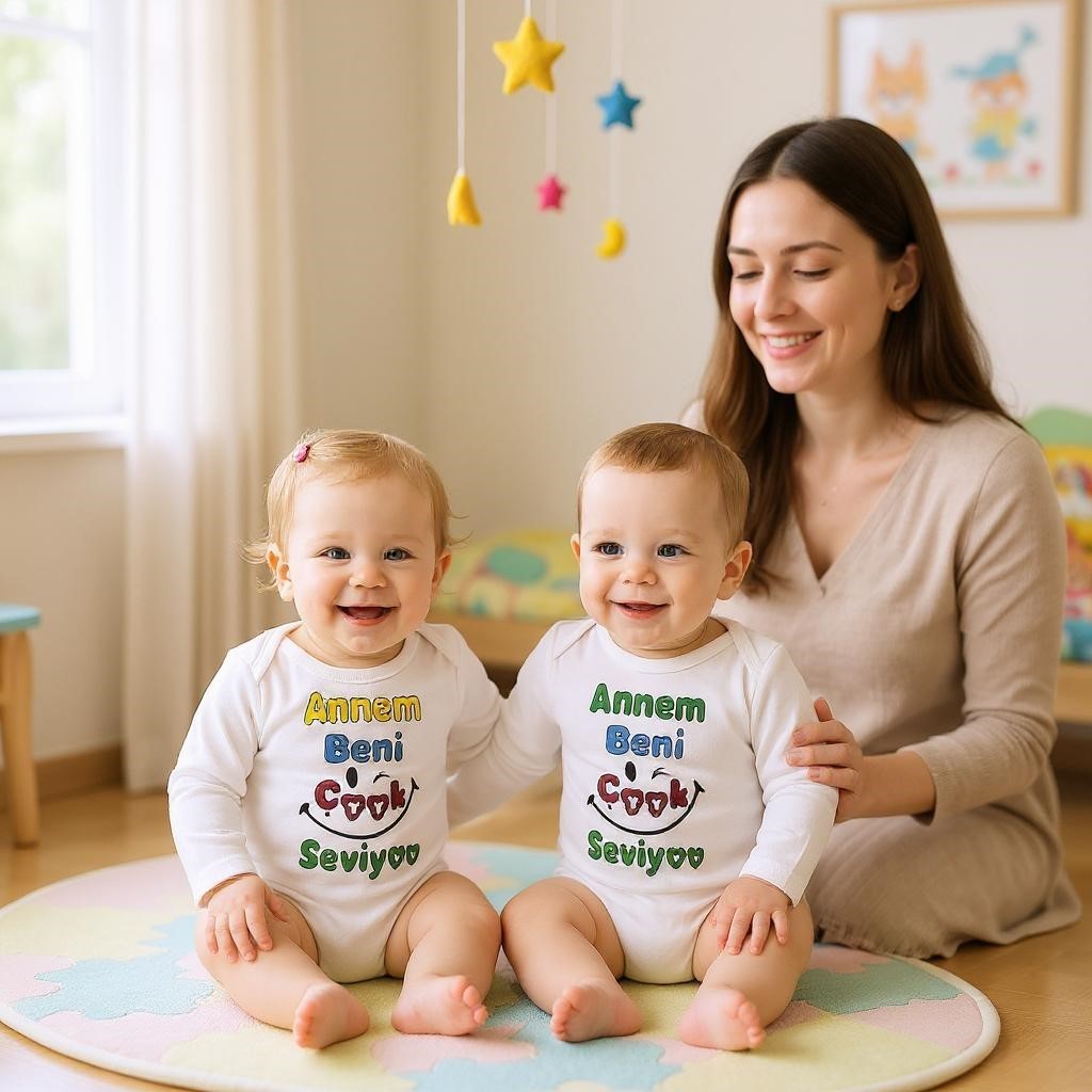 Baskılı Bebek Body Zıbın (Annem Beni Çok Seviyor)