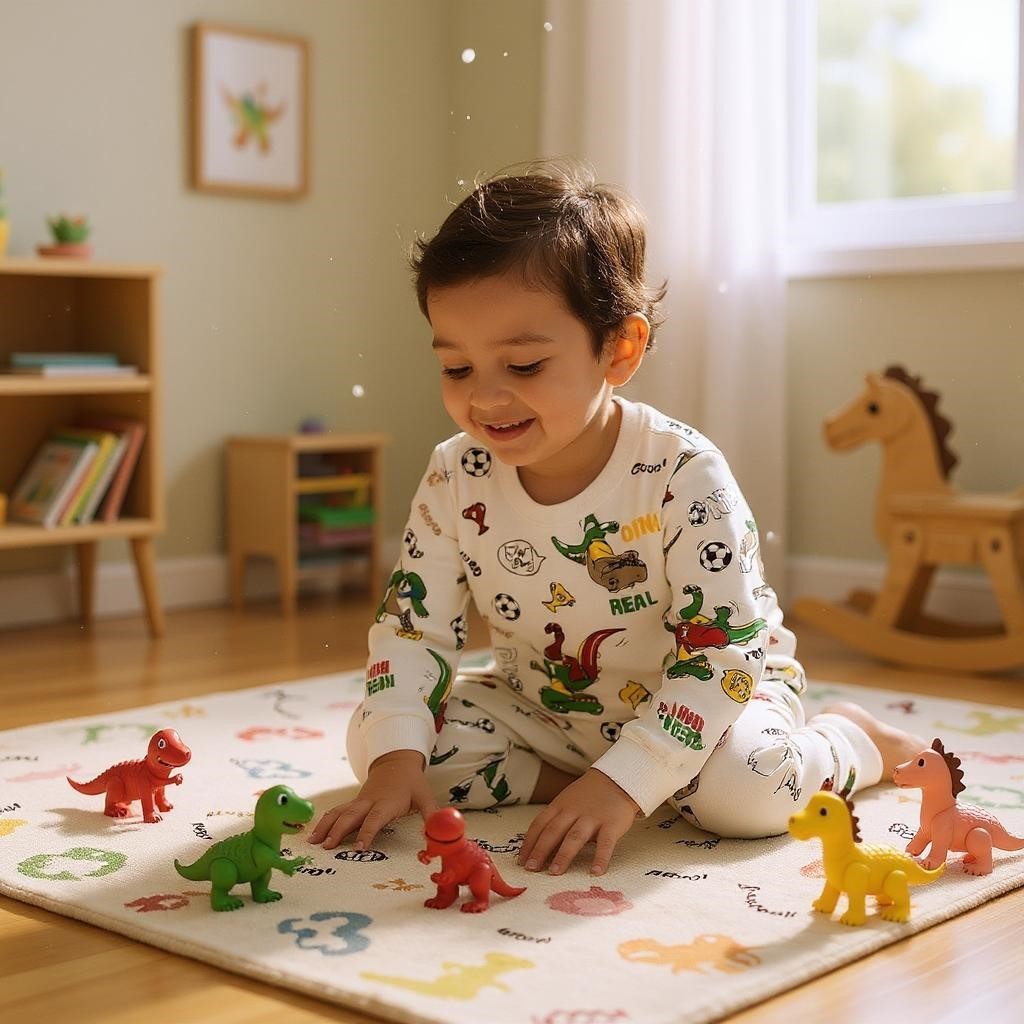 Toplu Dinazorlu Çocuk Pijama Takım
