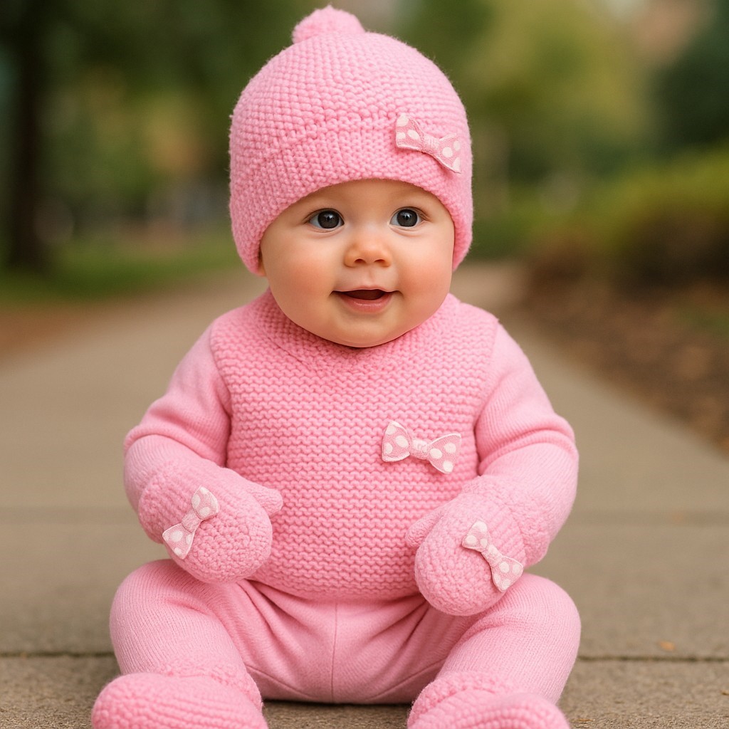 Triko Bebek Bere Eldiven Patik Set