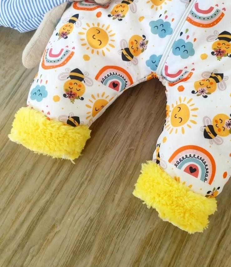 Arı Desenli Welsoft Bebek Tulum
