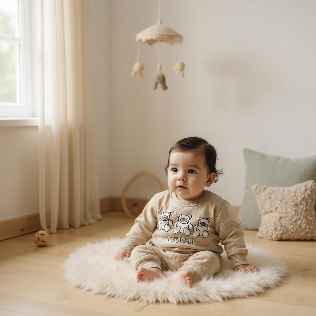 Ayıcık Desenli Bebek Eşofman Takım