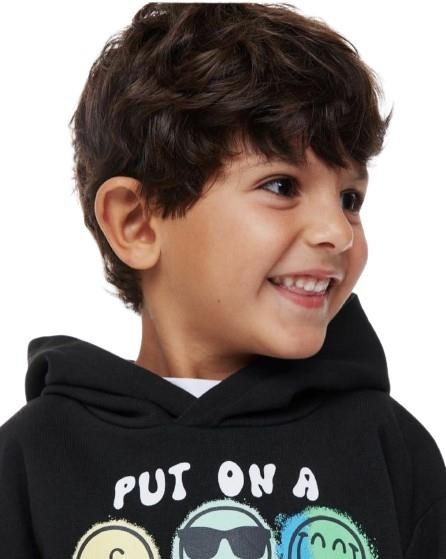Happy Face Kapüşonlu Çocuk Sweatshirt