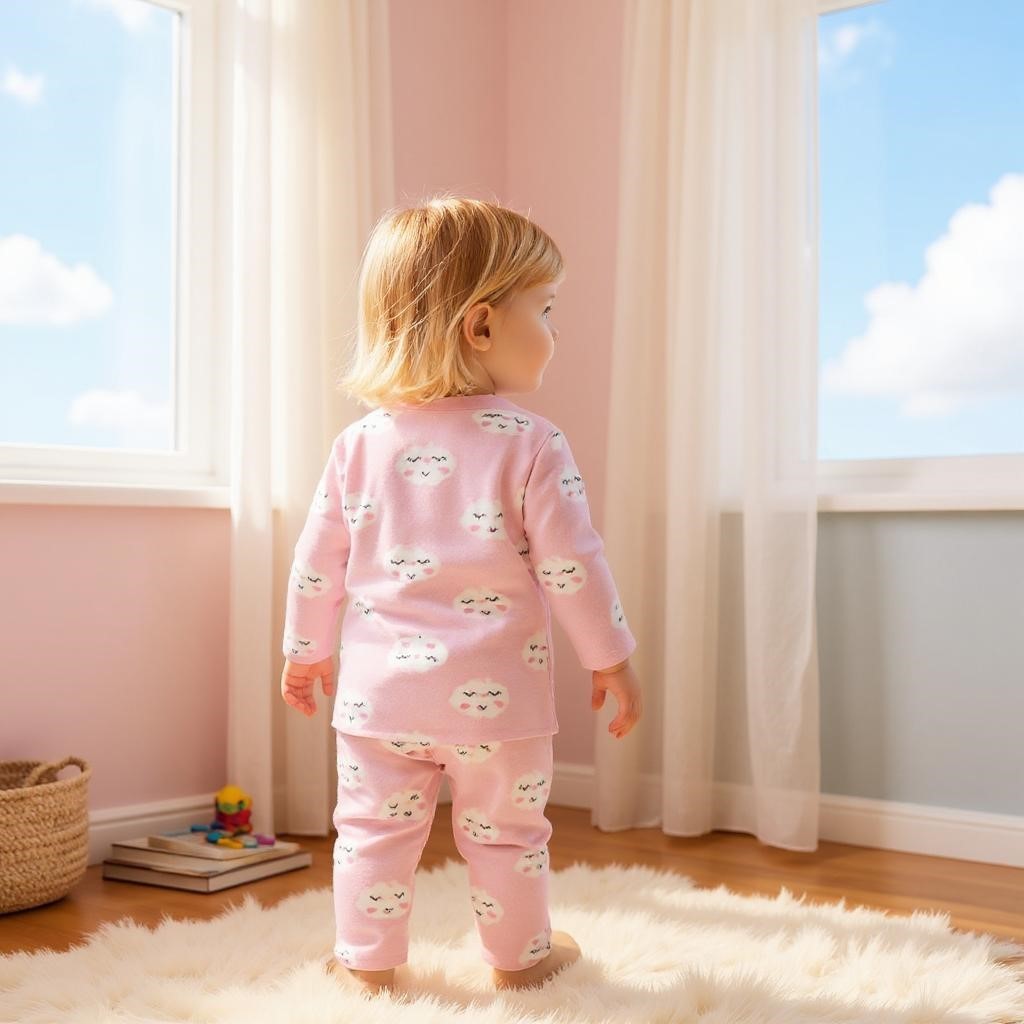 Bulutlu Kız Bebek Pijama Takım