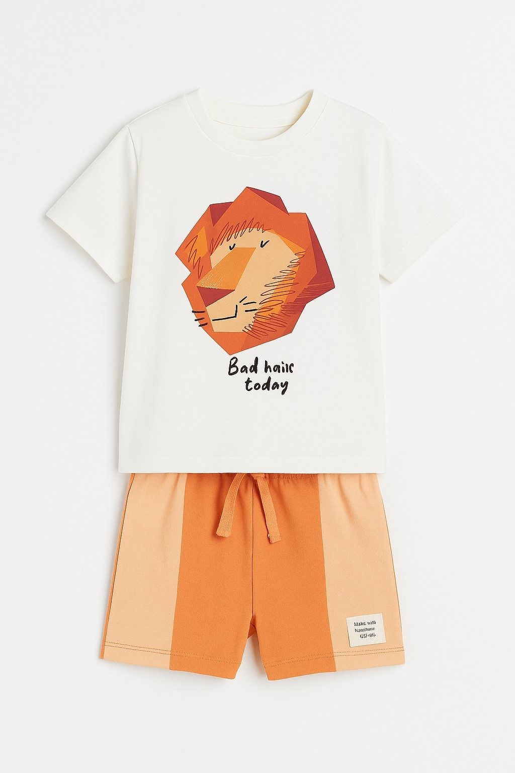 Aslan Desenli Erkek Çocuk Şortlu Takım