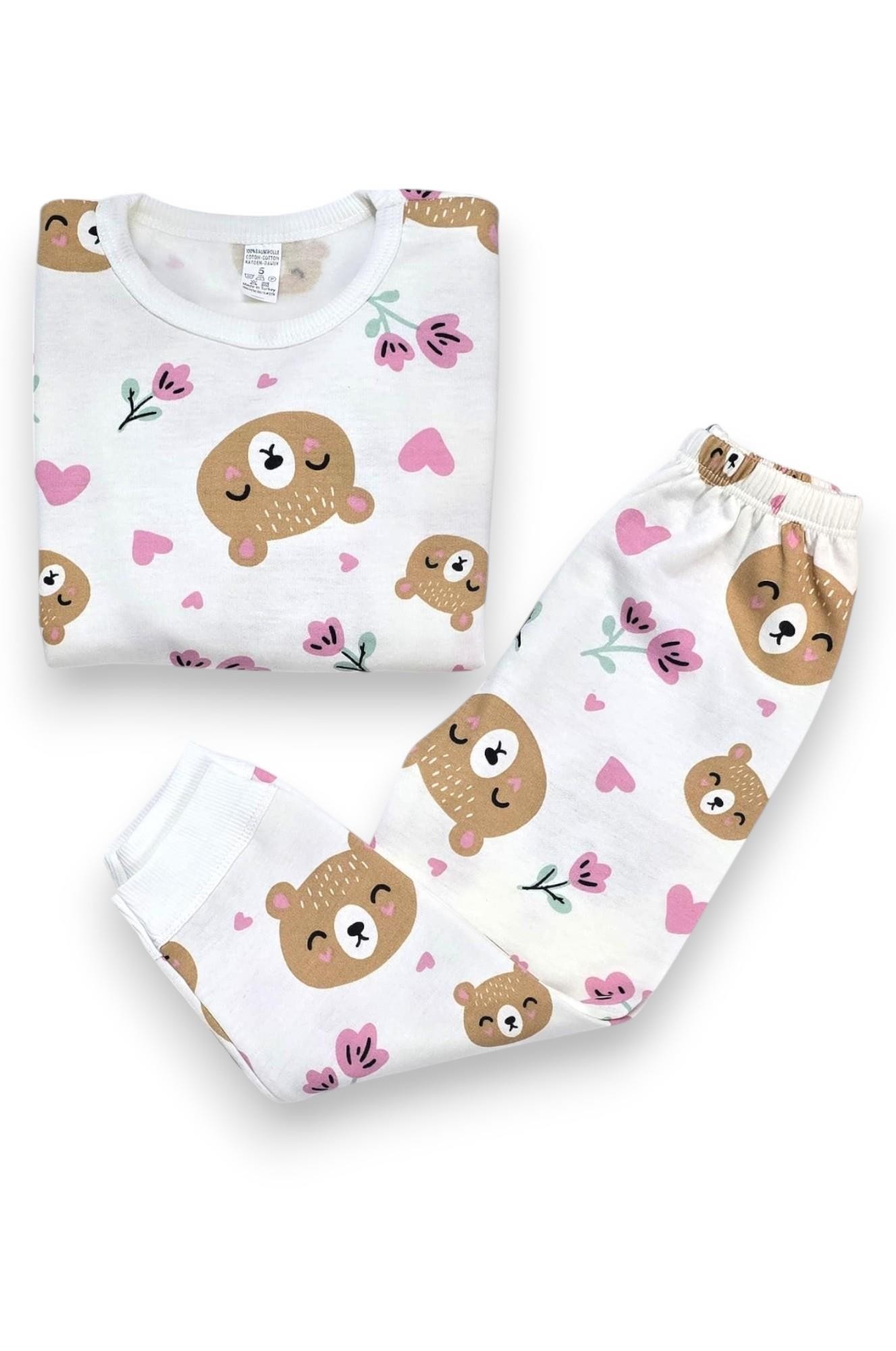 Ayıcıklı Kız Çocuk Pijama Takım